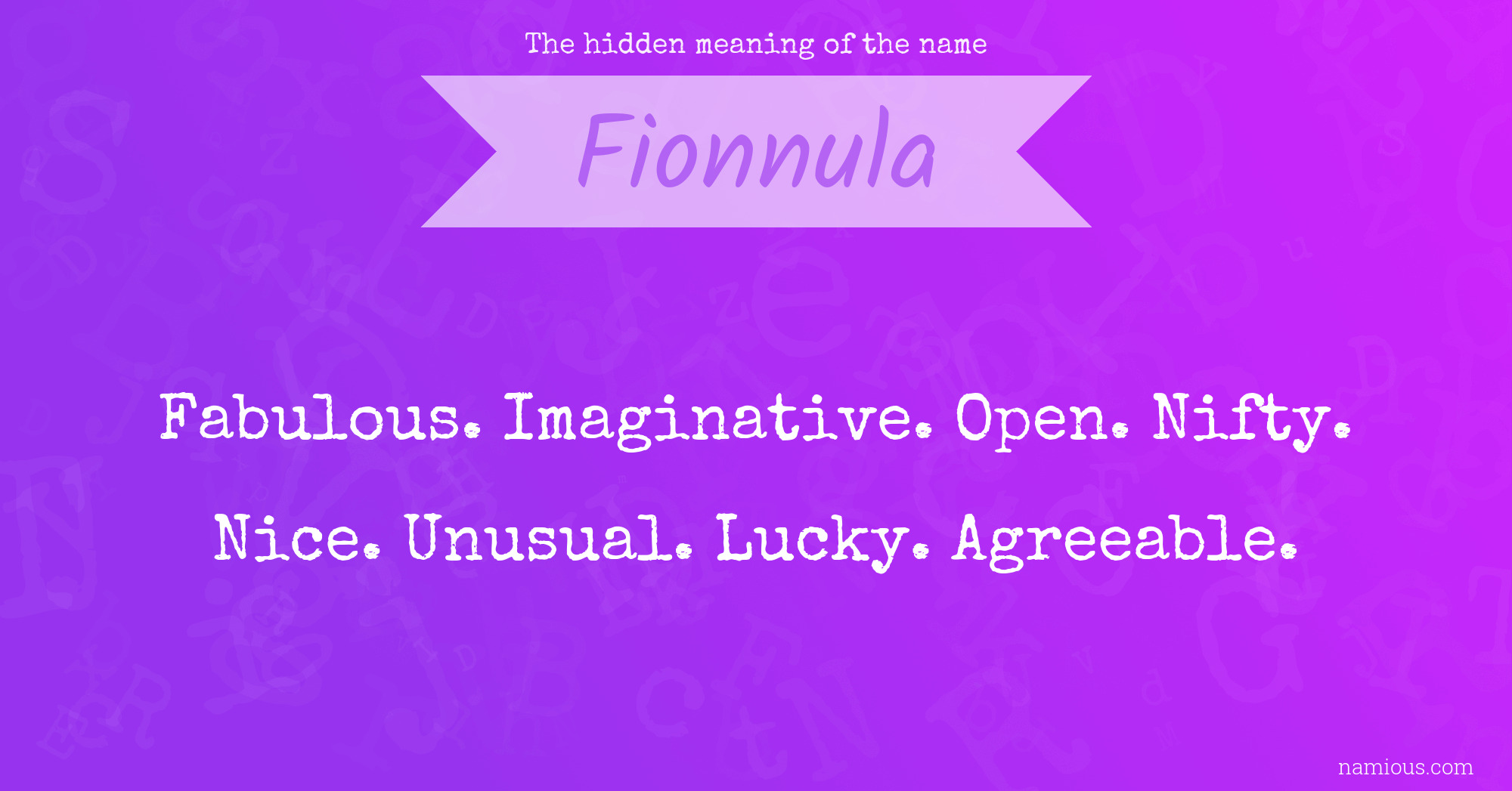 The hidden meaning of the name Fionnula