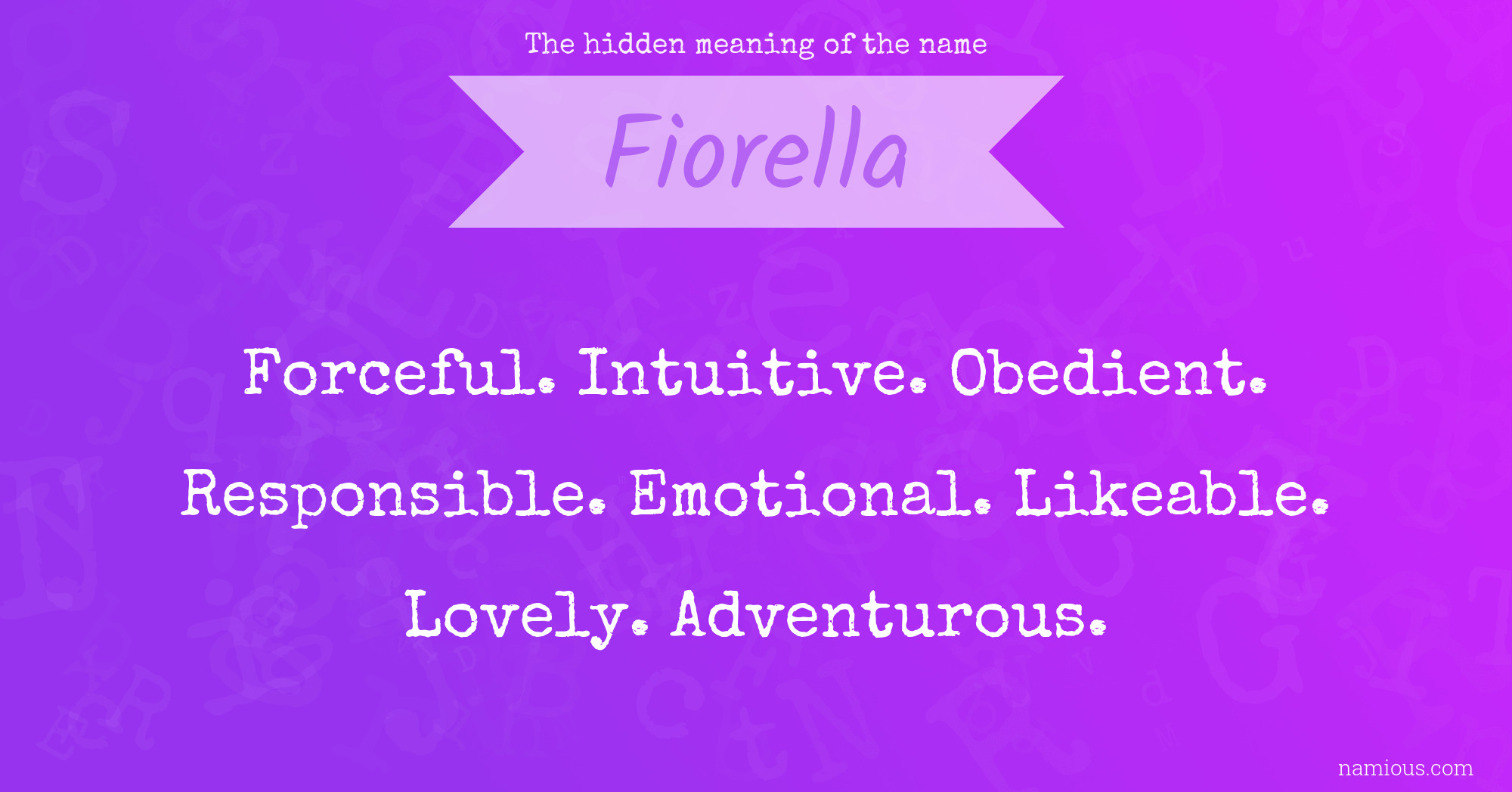 The hidden meaning of the name Fiorella