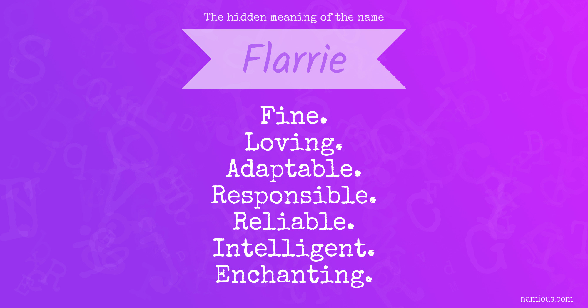 The hidden meaning of the name Flarrie