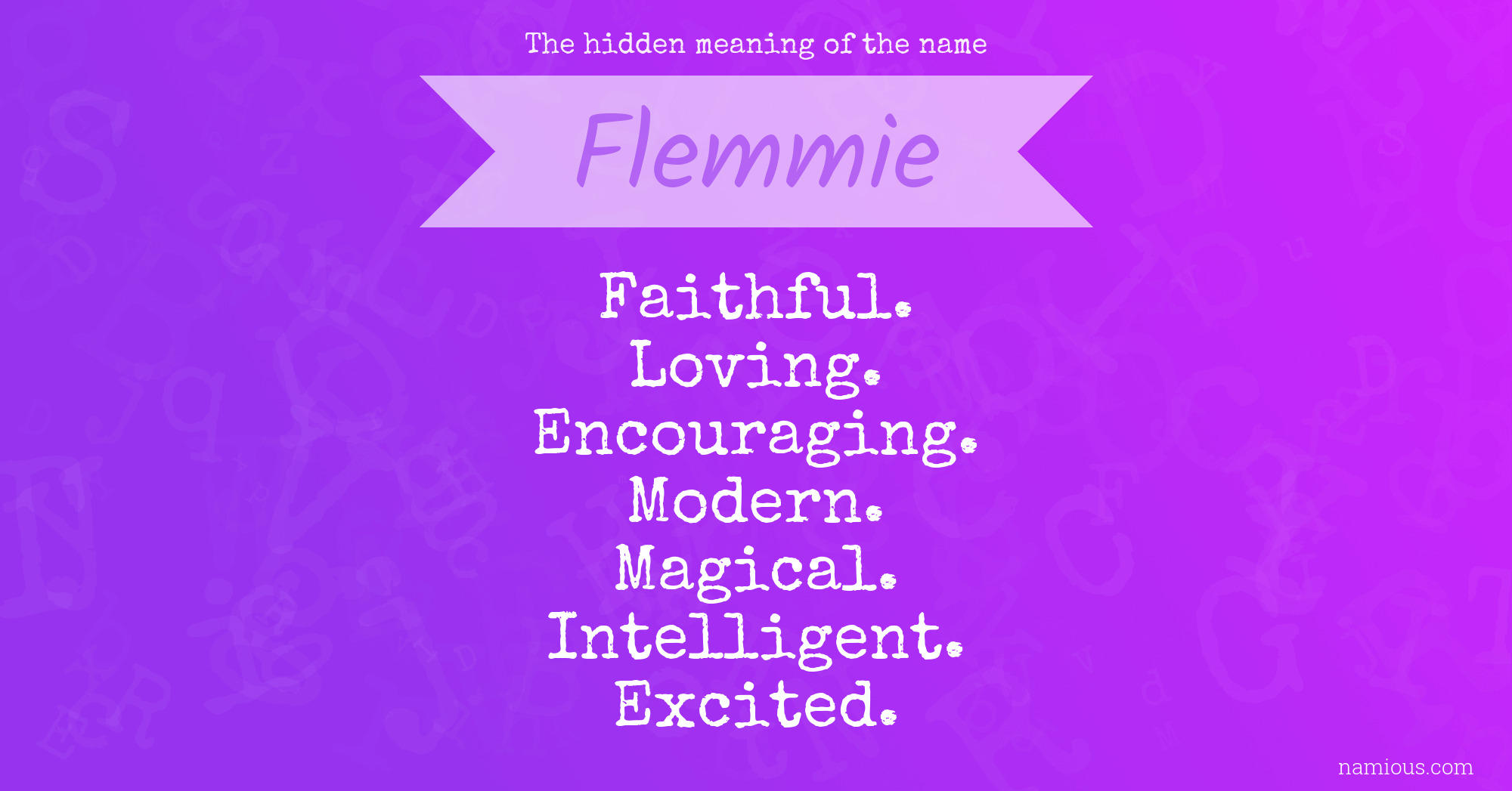 The hidden meaning of the name Flemmie