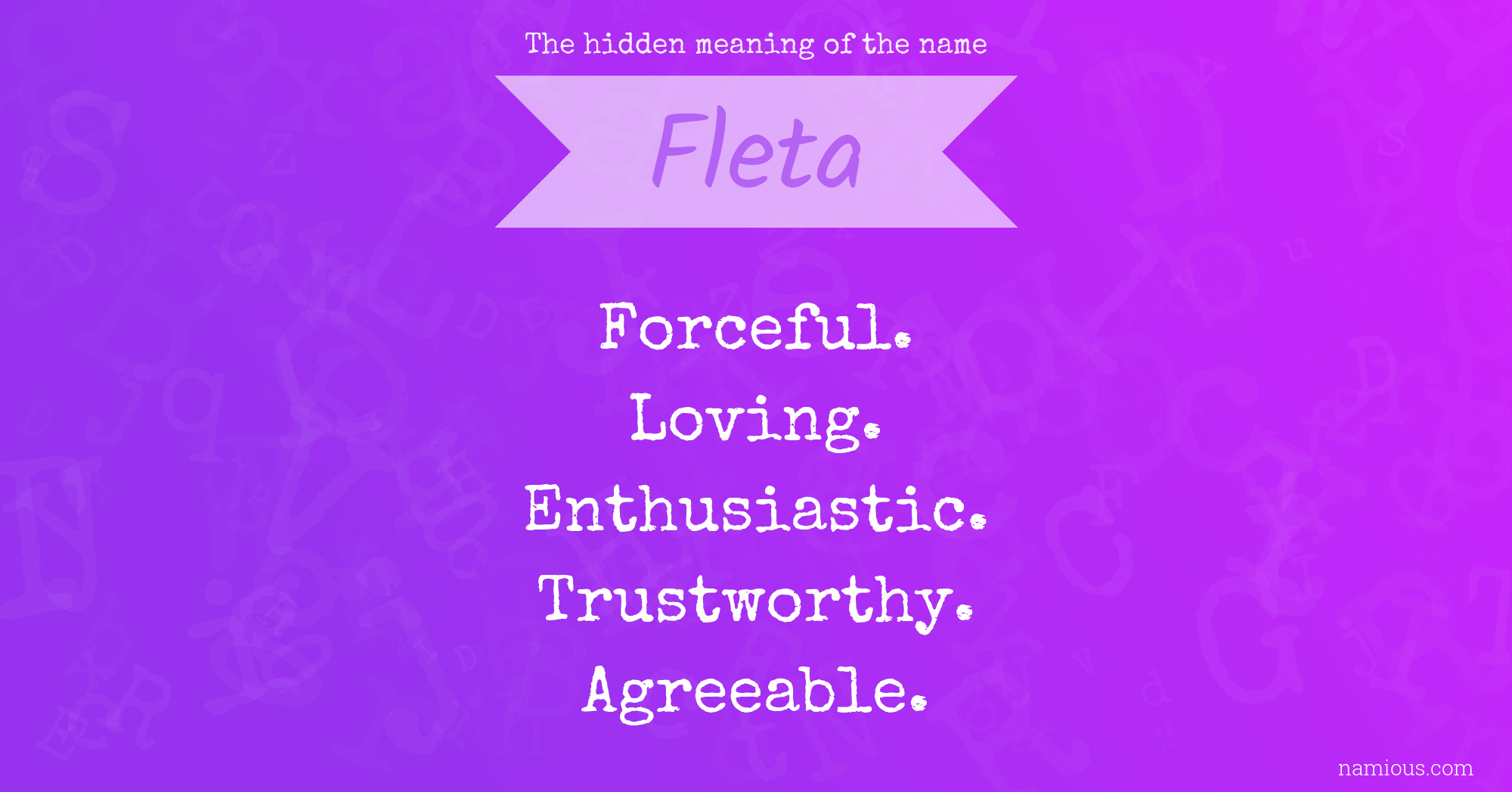 The hidden meaning of the name Fleta