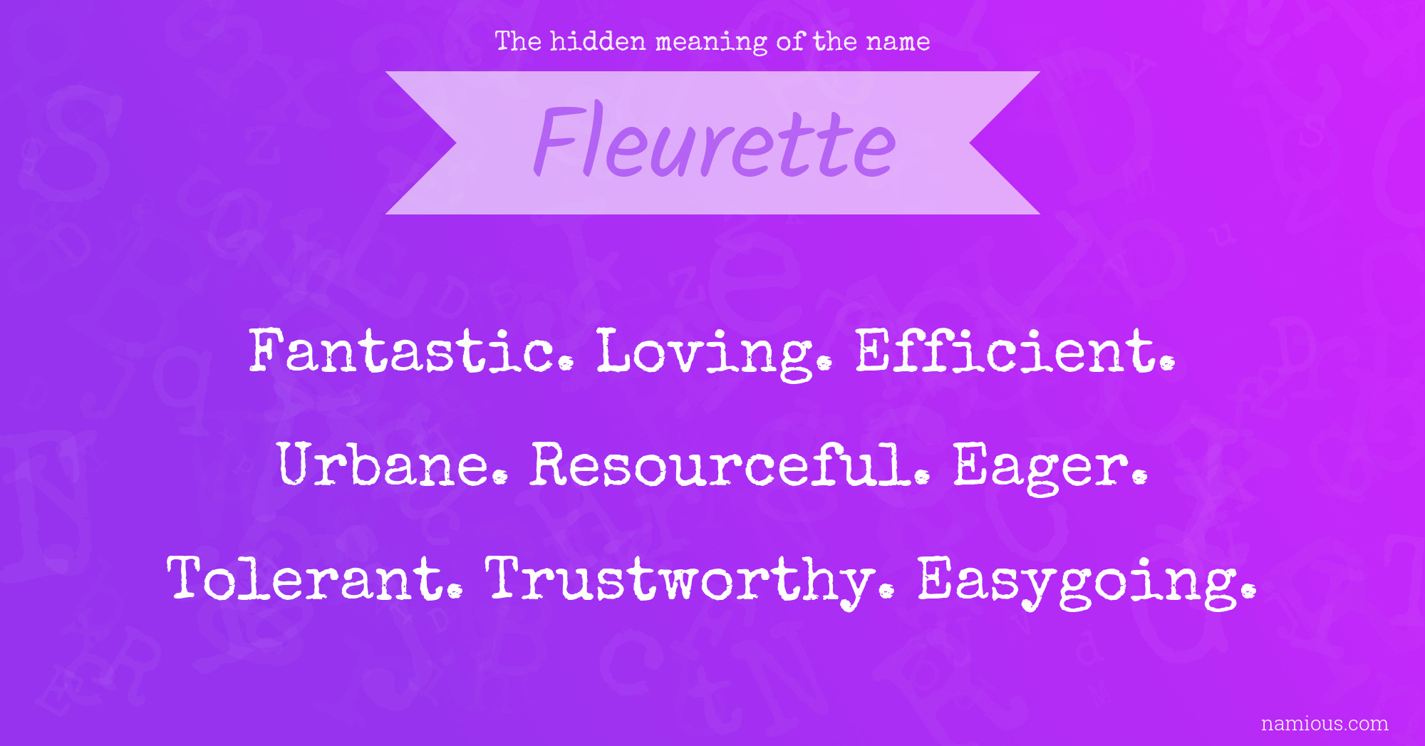 The hidden meaning of the name Fleurette