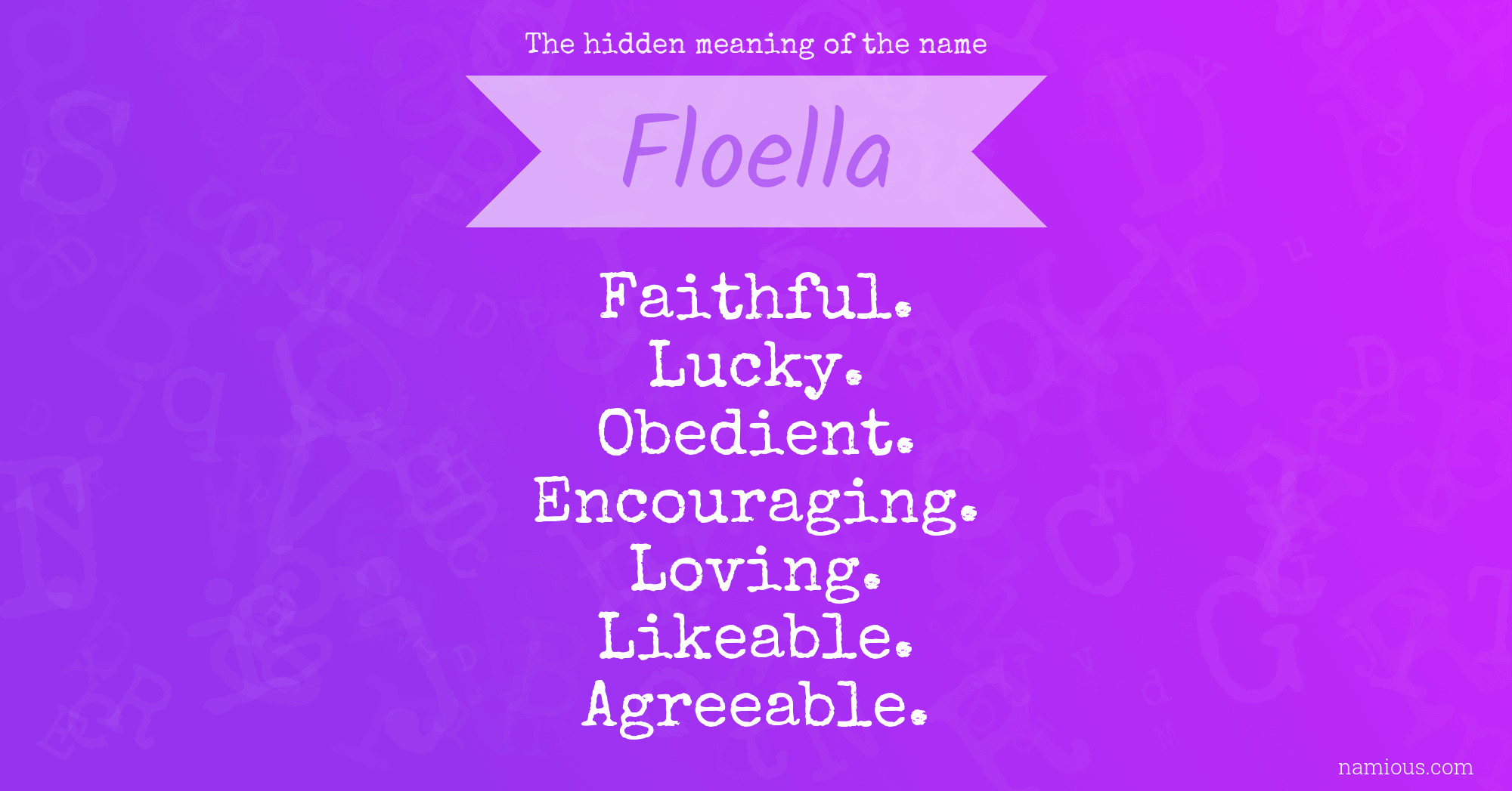 The hidden meaning of the name Floella