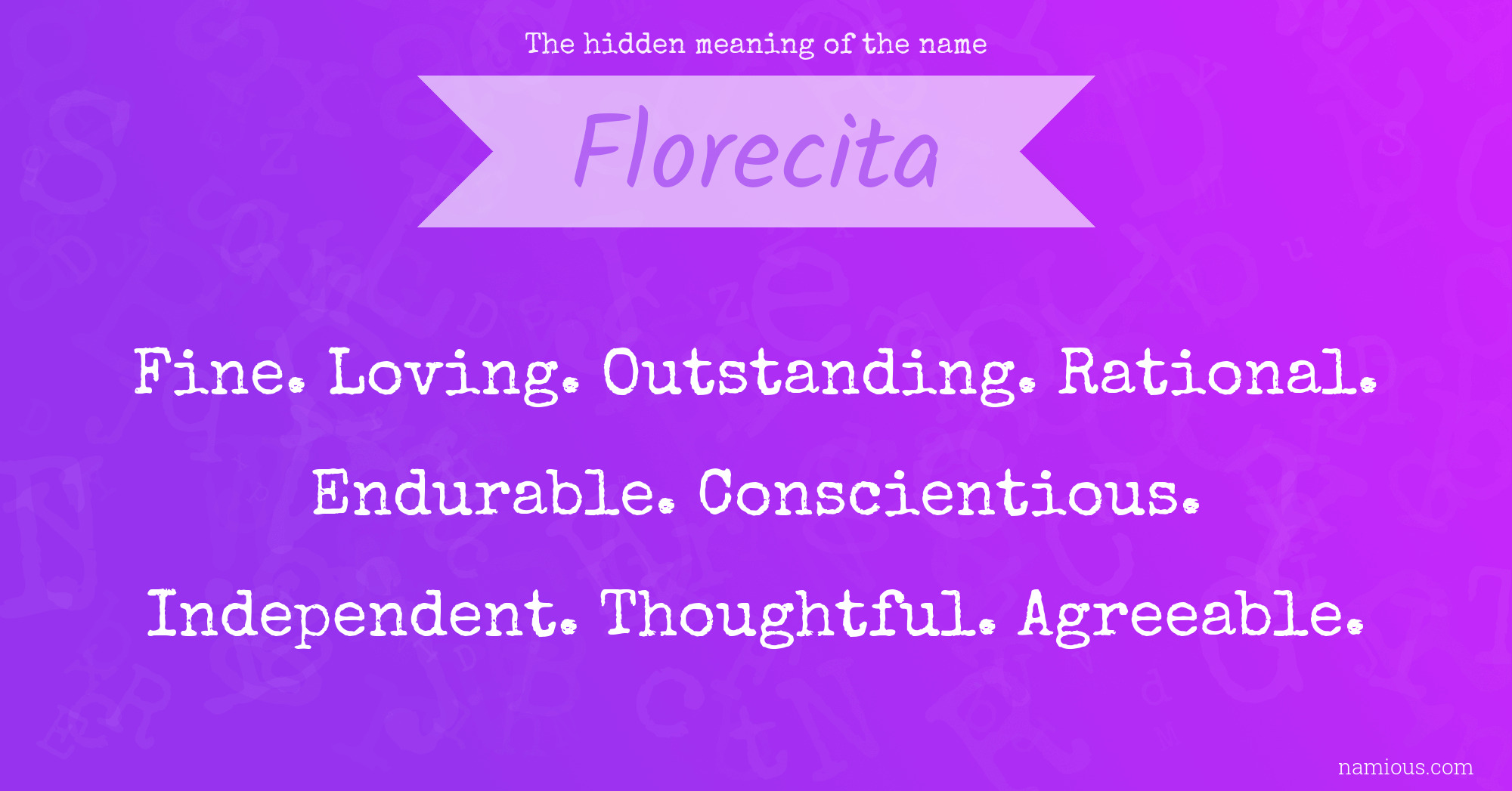 The hidden meaning of the name Florecita