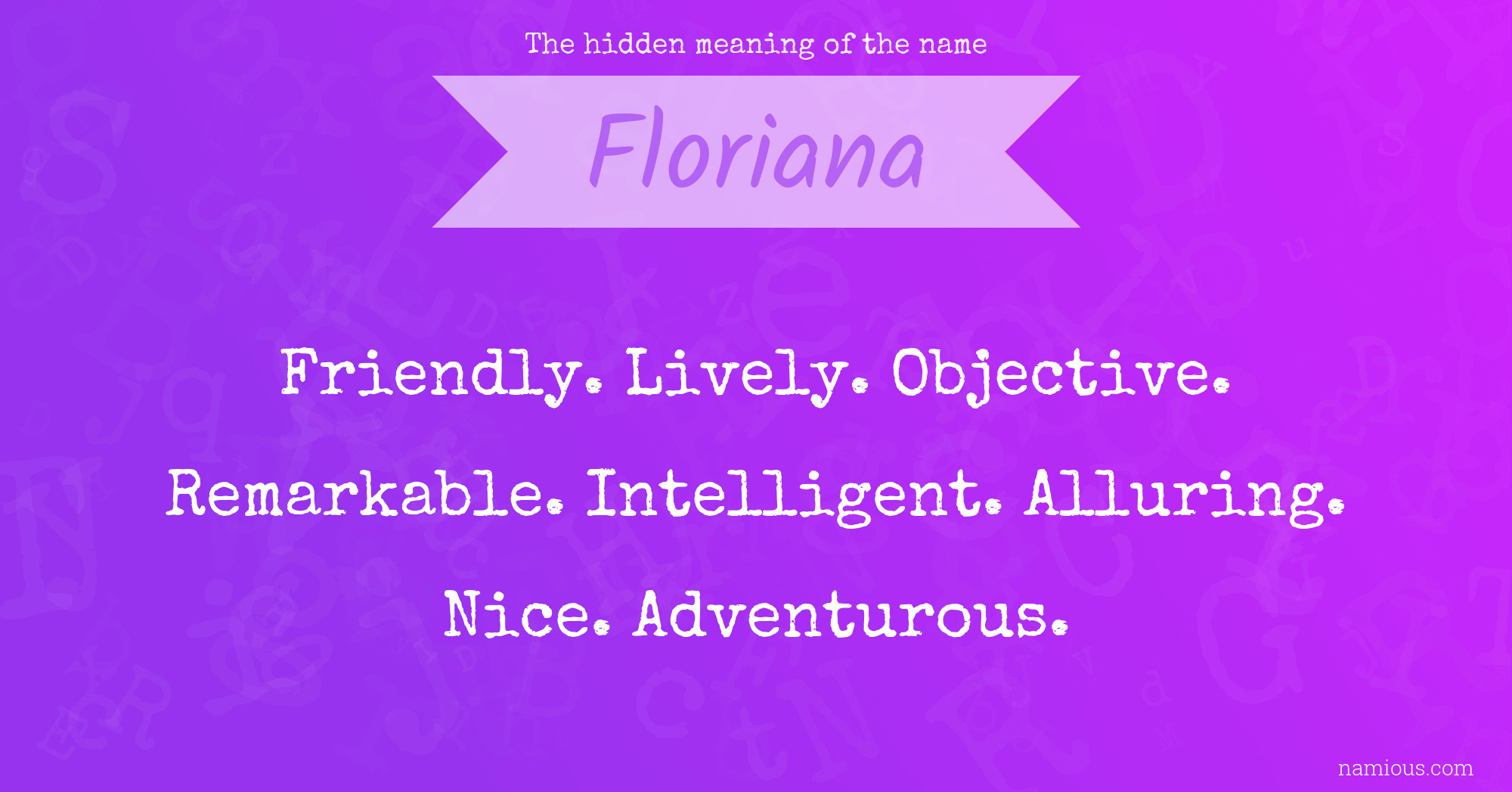 The hidden meaning of the name Floriana