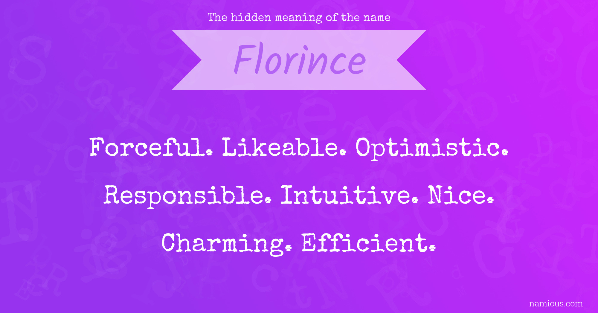 The hidden meaning of the name Florince