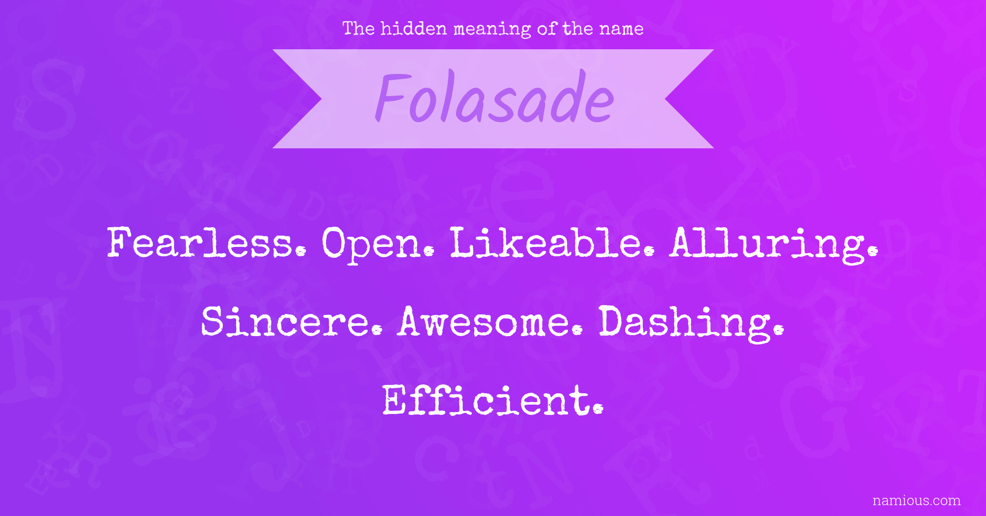 The hidden meaning of the name Folasade