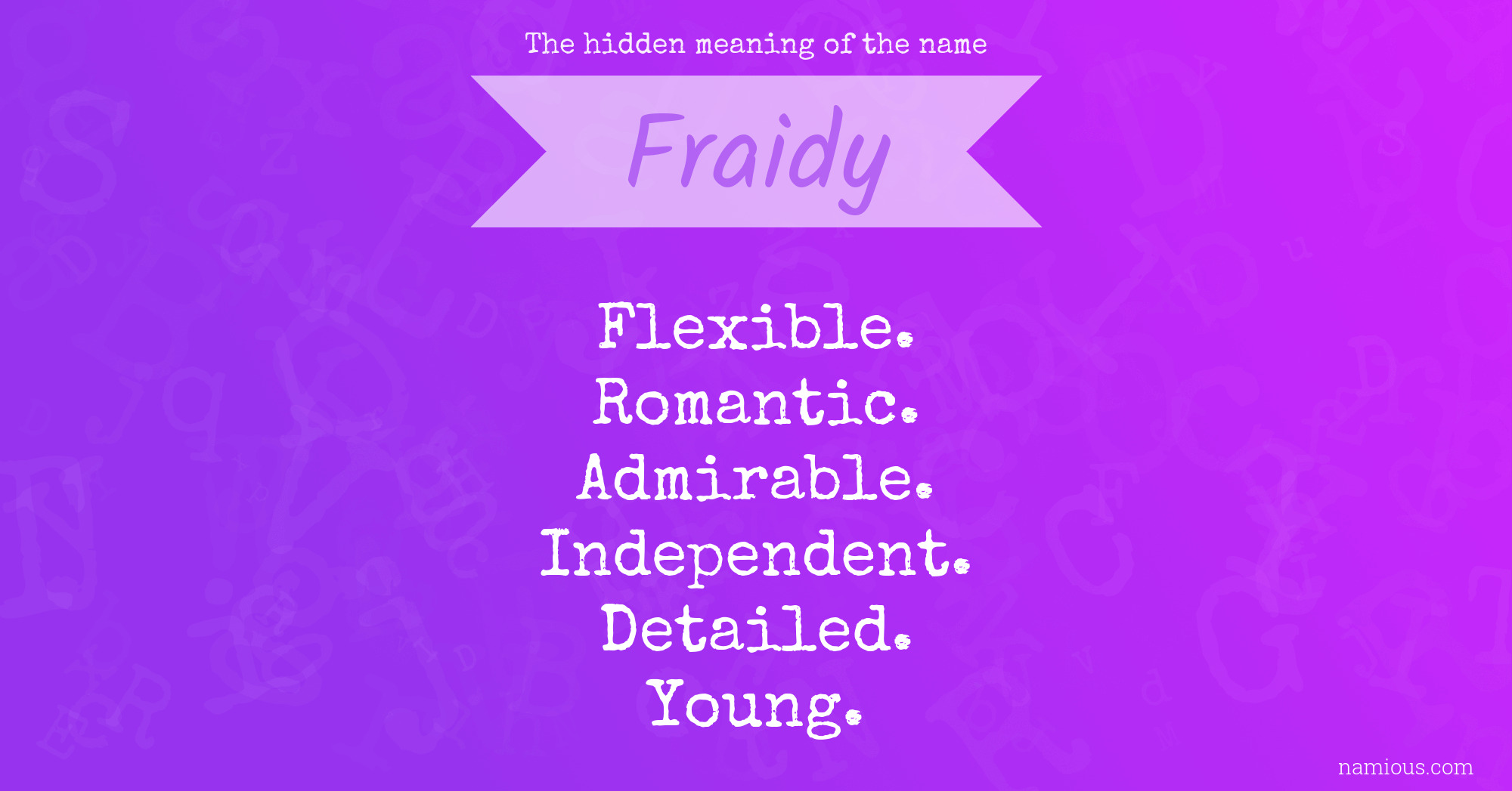 The hidden meaning of the name Fraidy