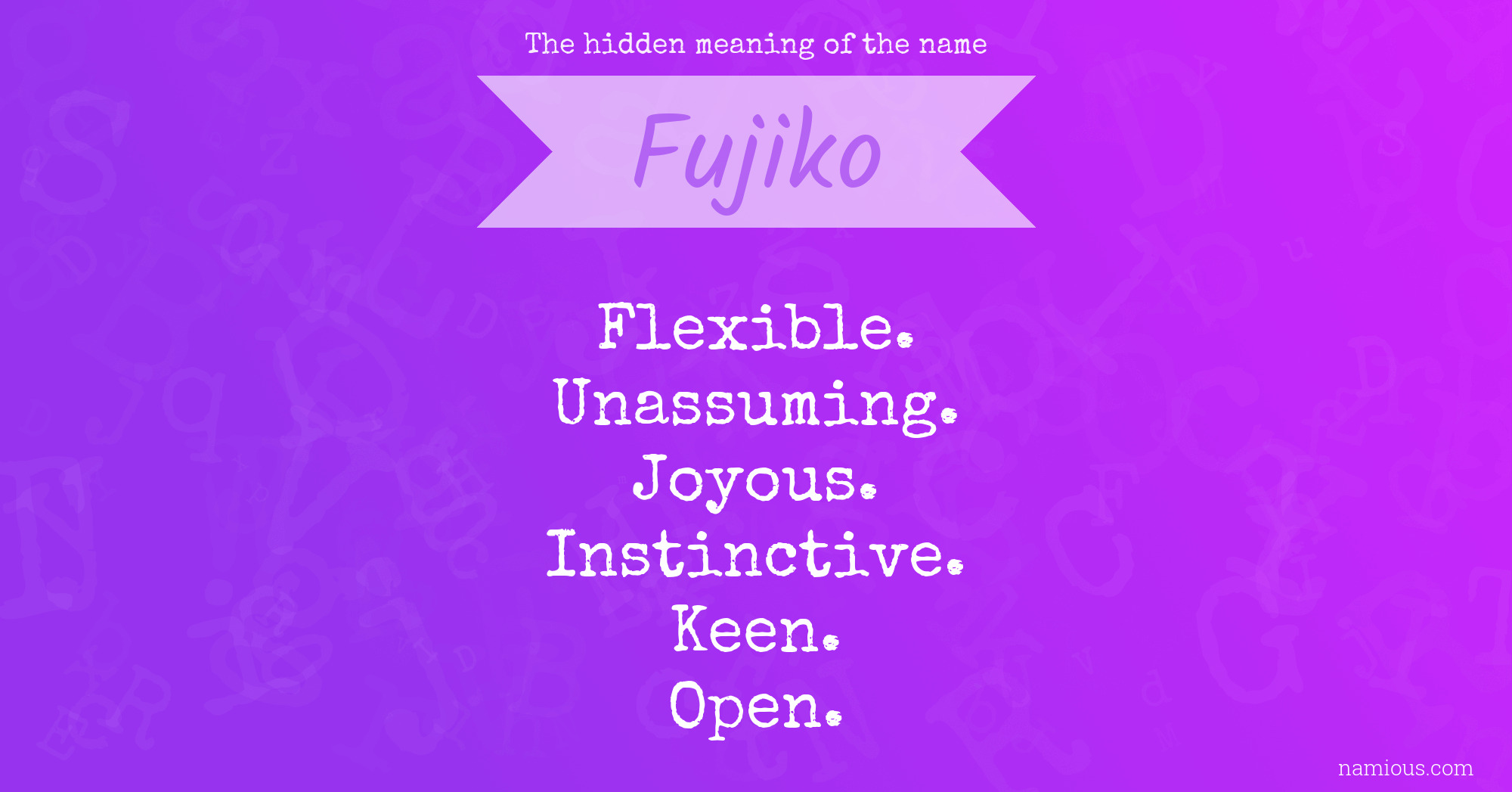 The hidden meaning of the name Fujiko