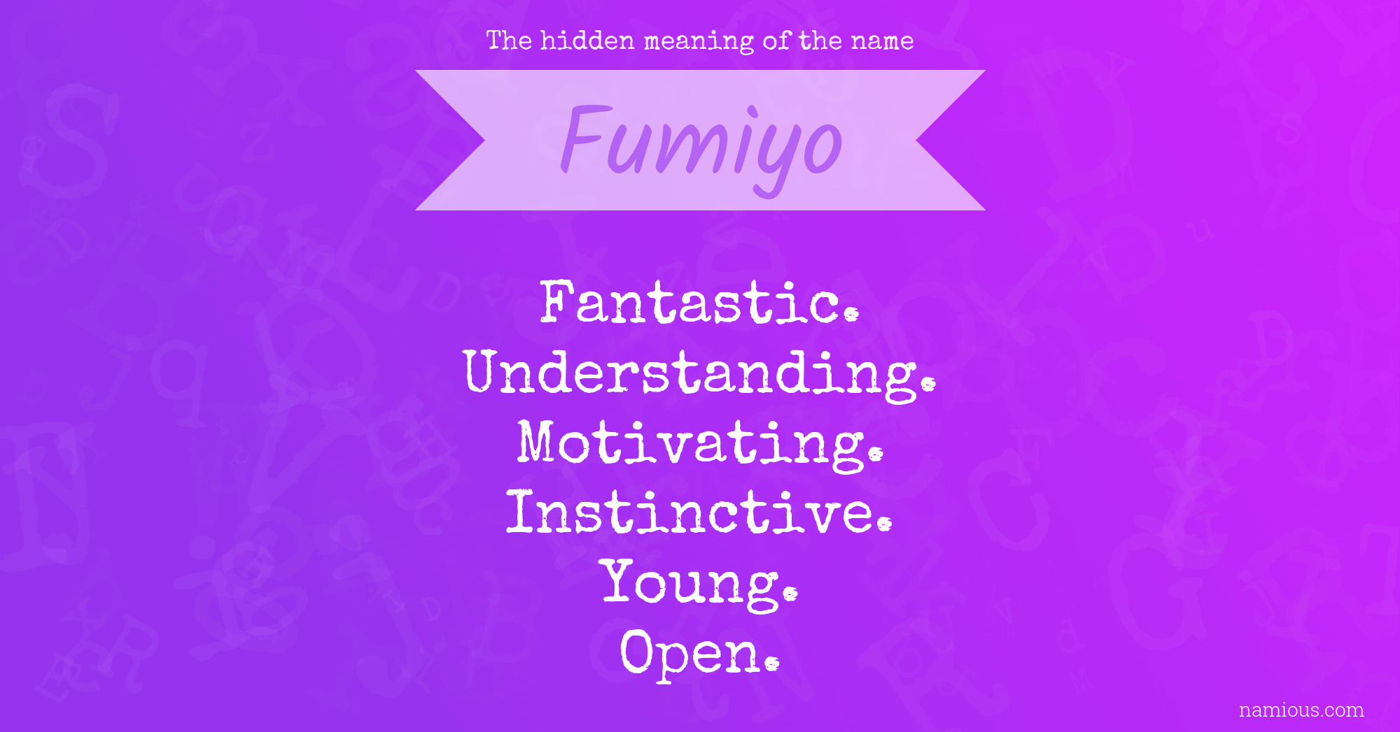 The hidden meaning of the name Fumiyo