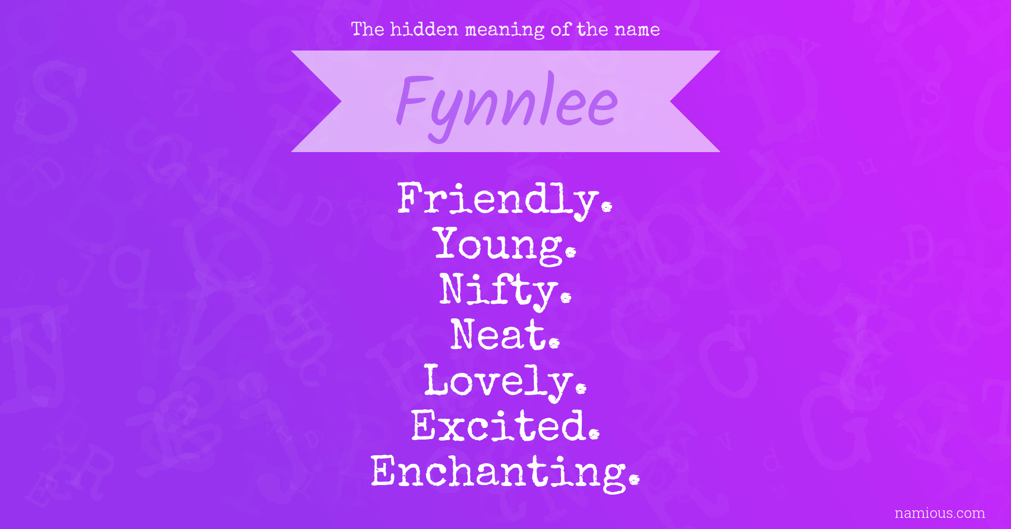 The hidden meaning of the name Fynnlee