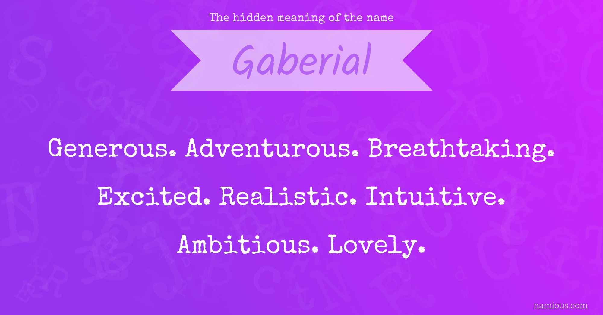 The hidden meaning of the name Gaberial