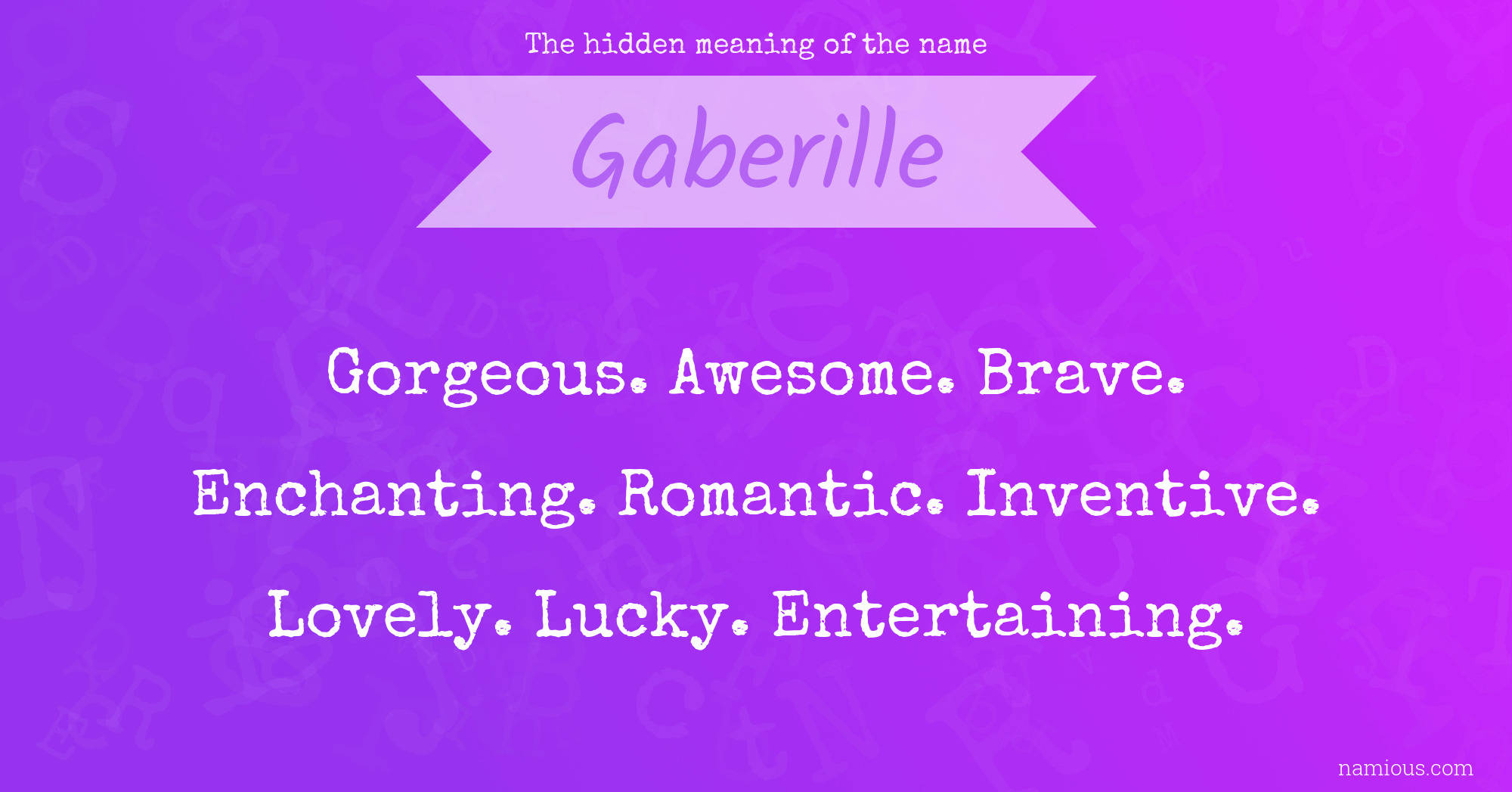 The hidden meaning of the name Gaberille