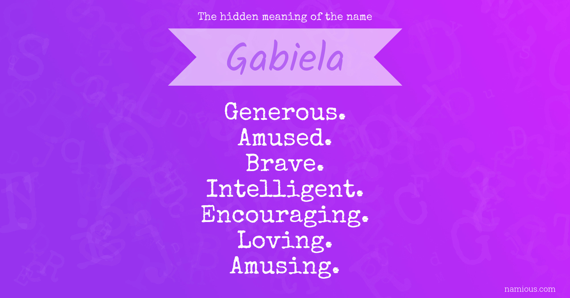 The hidden meaning of the name Gabiela