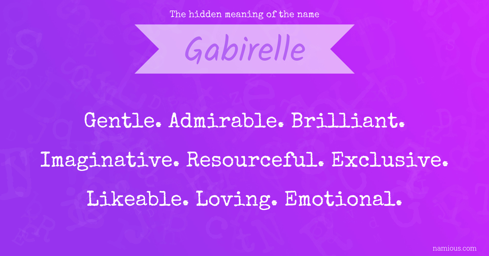 The hidden meaning of the name Gabirelle