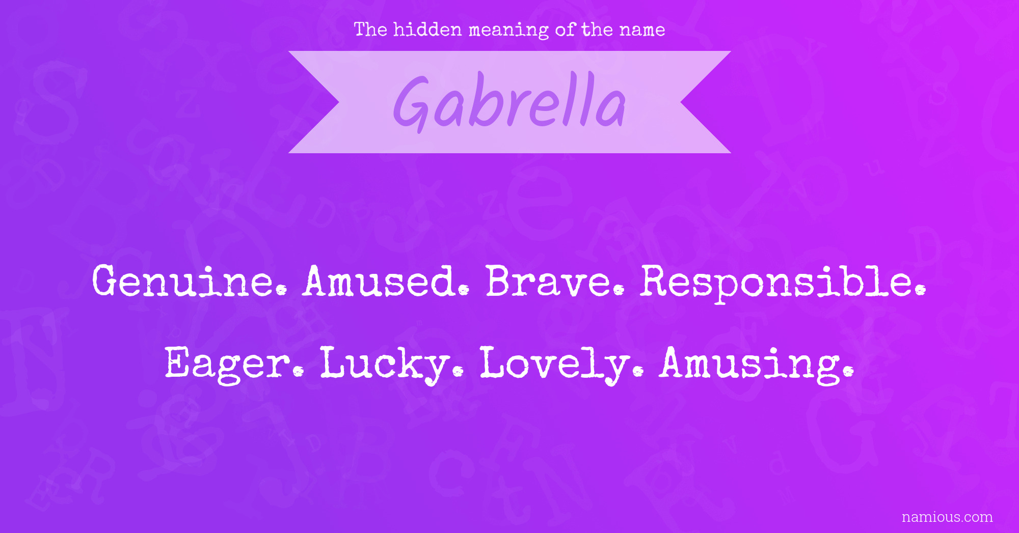 The hidden meaning of the name Gabrella