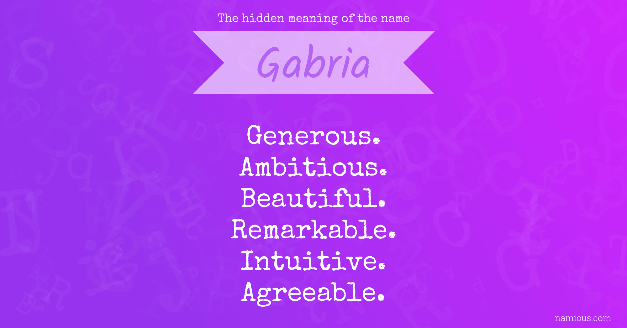 The hidden meaning of the name Gabria