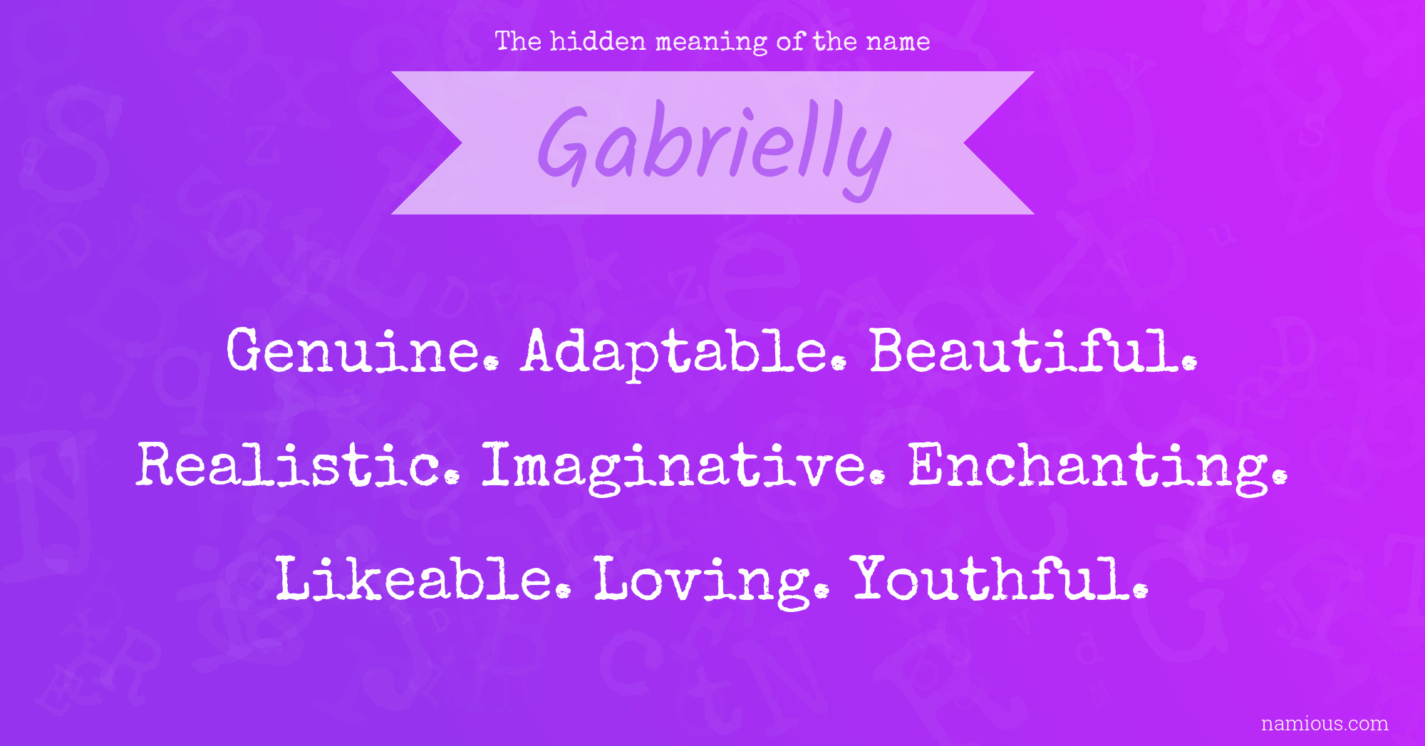 The hidden meaning of the name Gabrielly