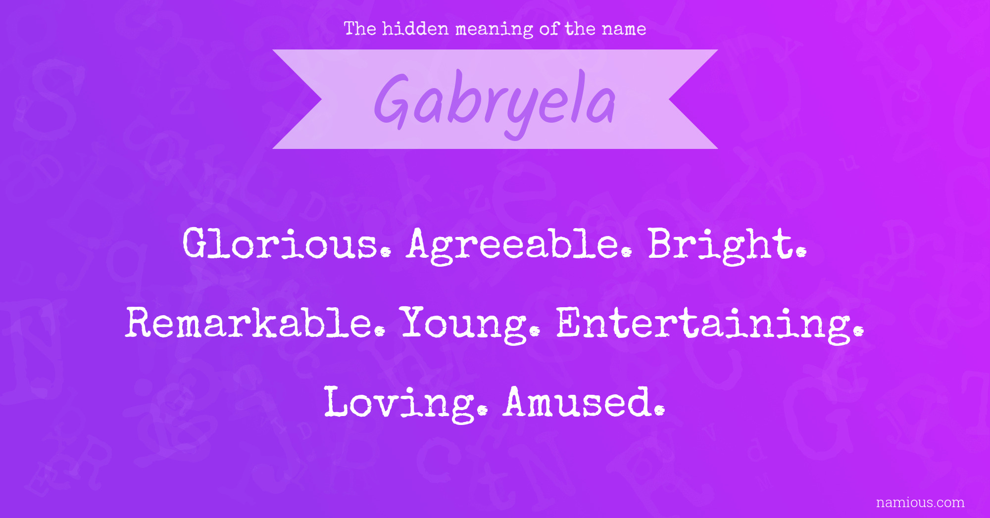 The hidden meaning of the name Gabryela