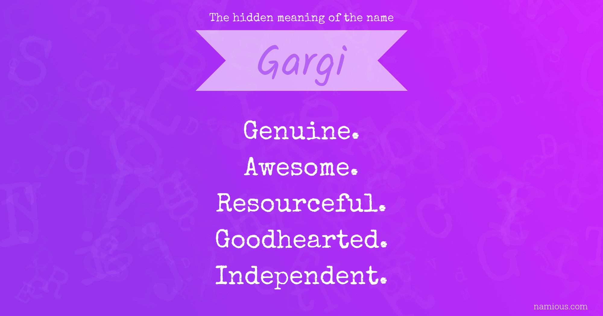 The hidden meaning of the name Gargi