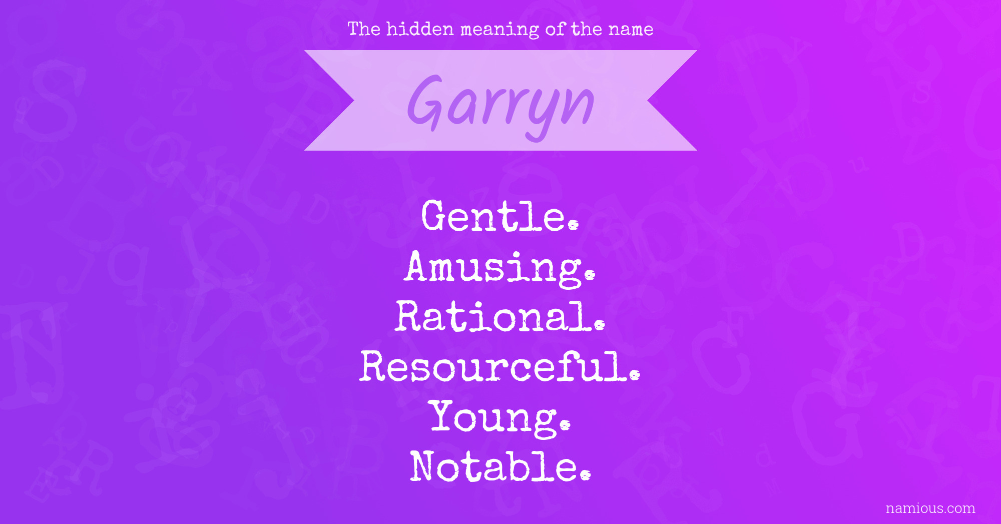 The hidden meaning of the name Garryn