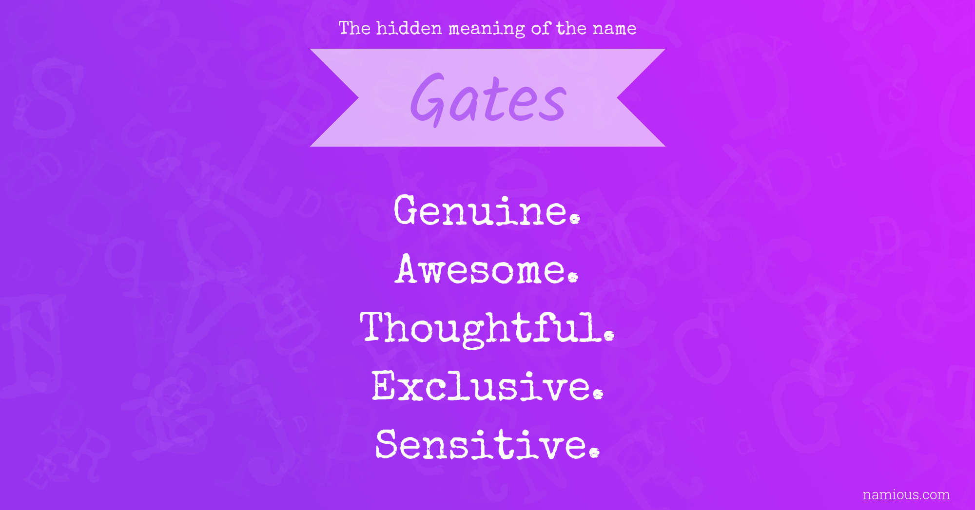 The hidden meaning of the name Gates