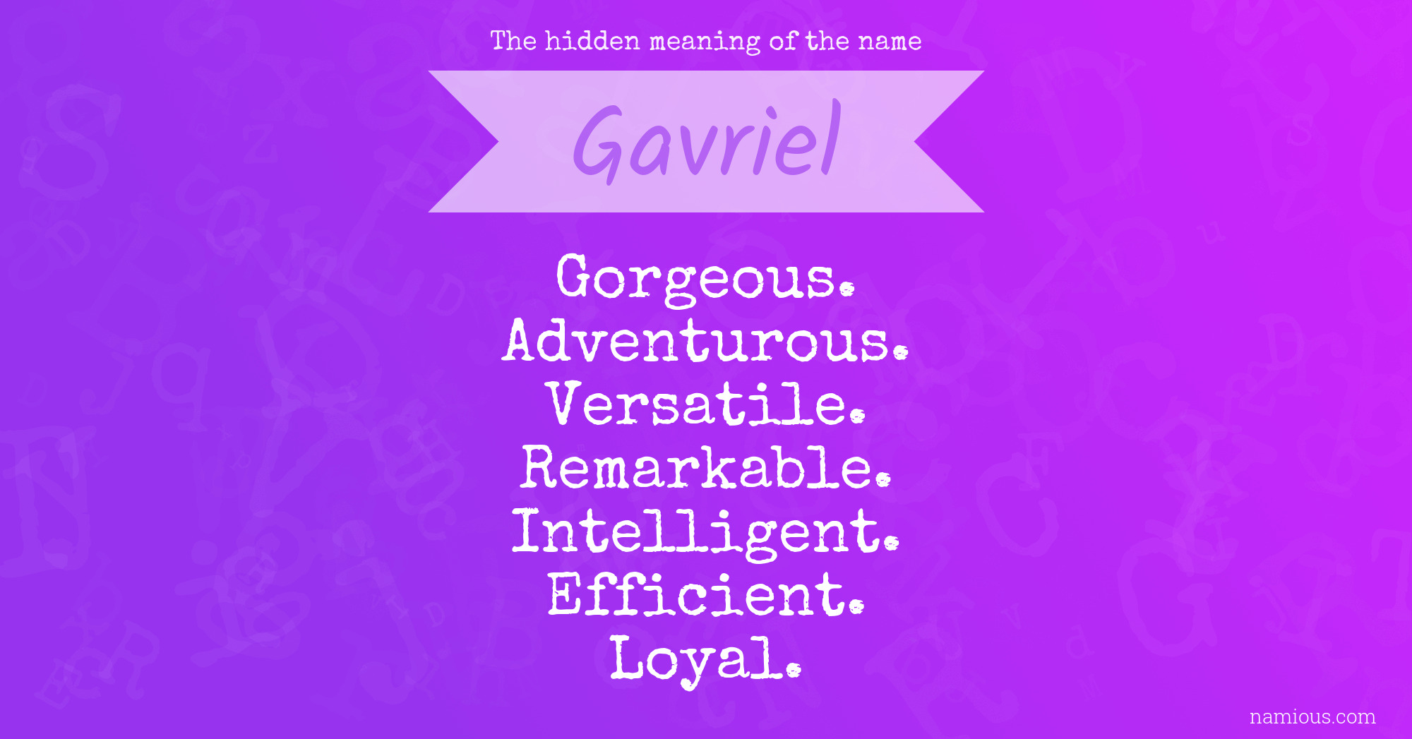 The hidden meaning of the name Gavriel