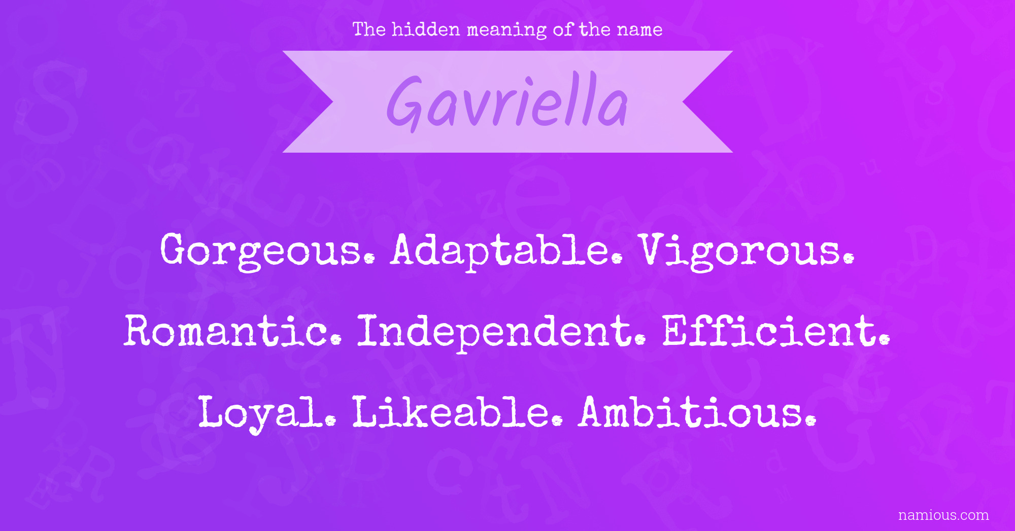 The hidden meaning of the name Gavriella