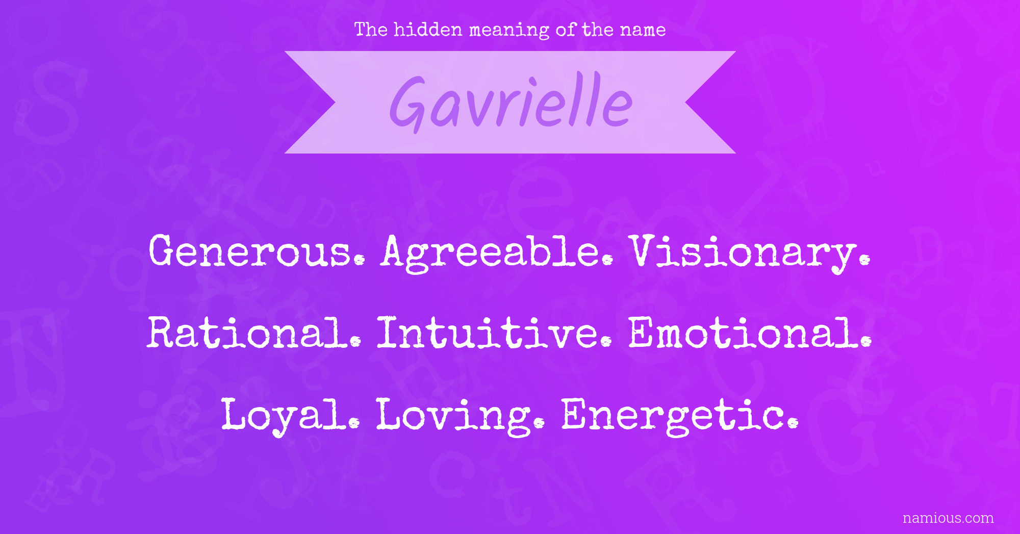 The hidden meaning of the name Gavrielle