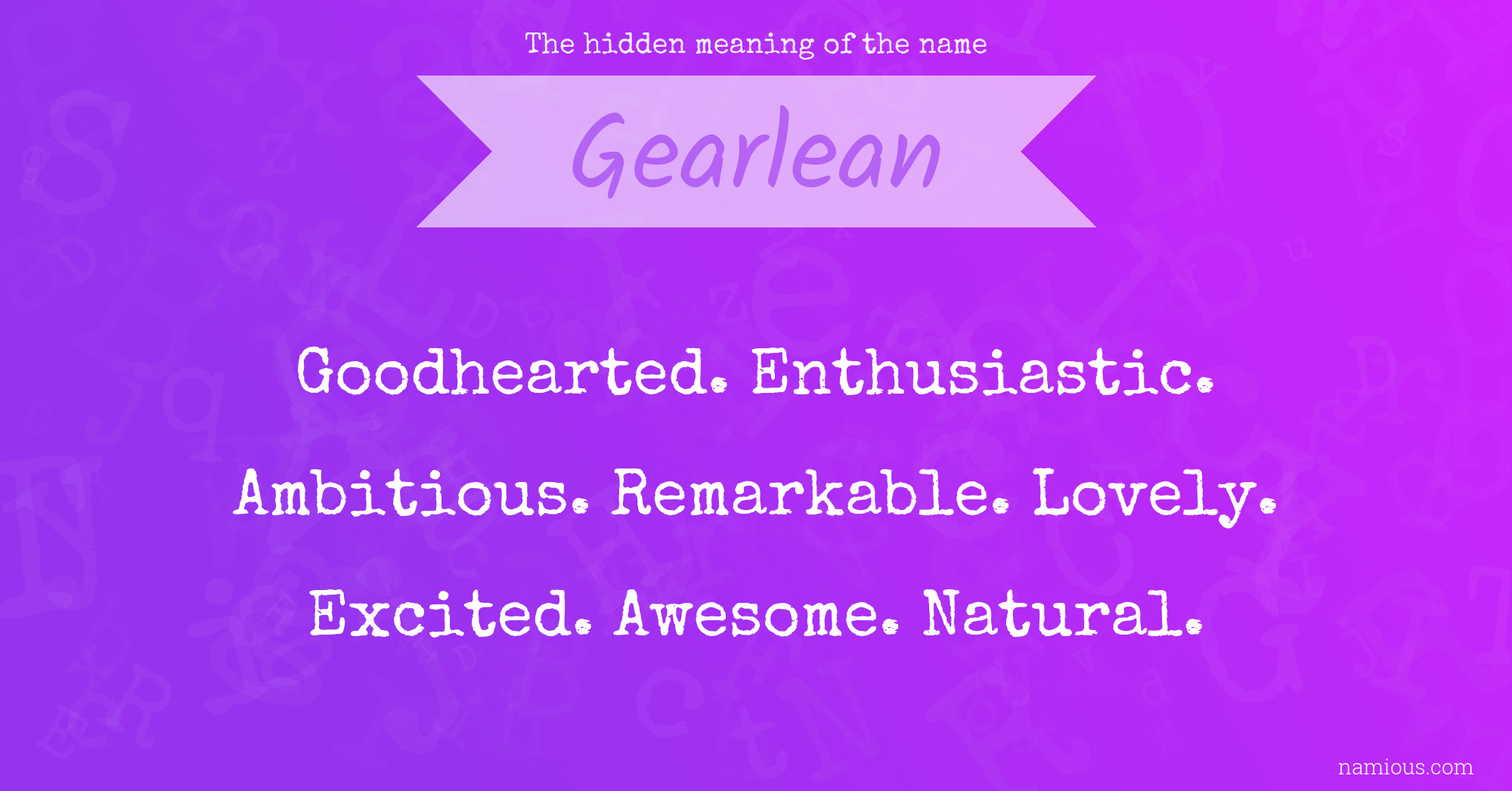 The hidden meaning of the name Gearlean