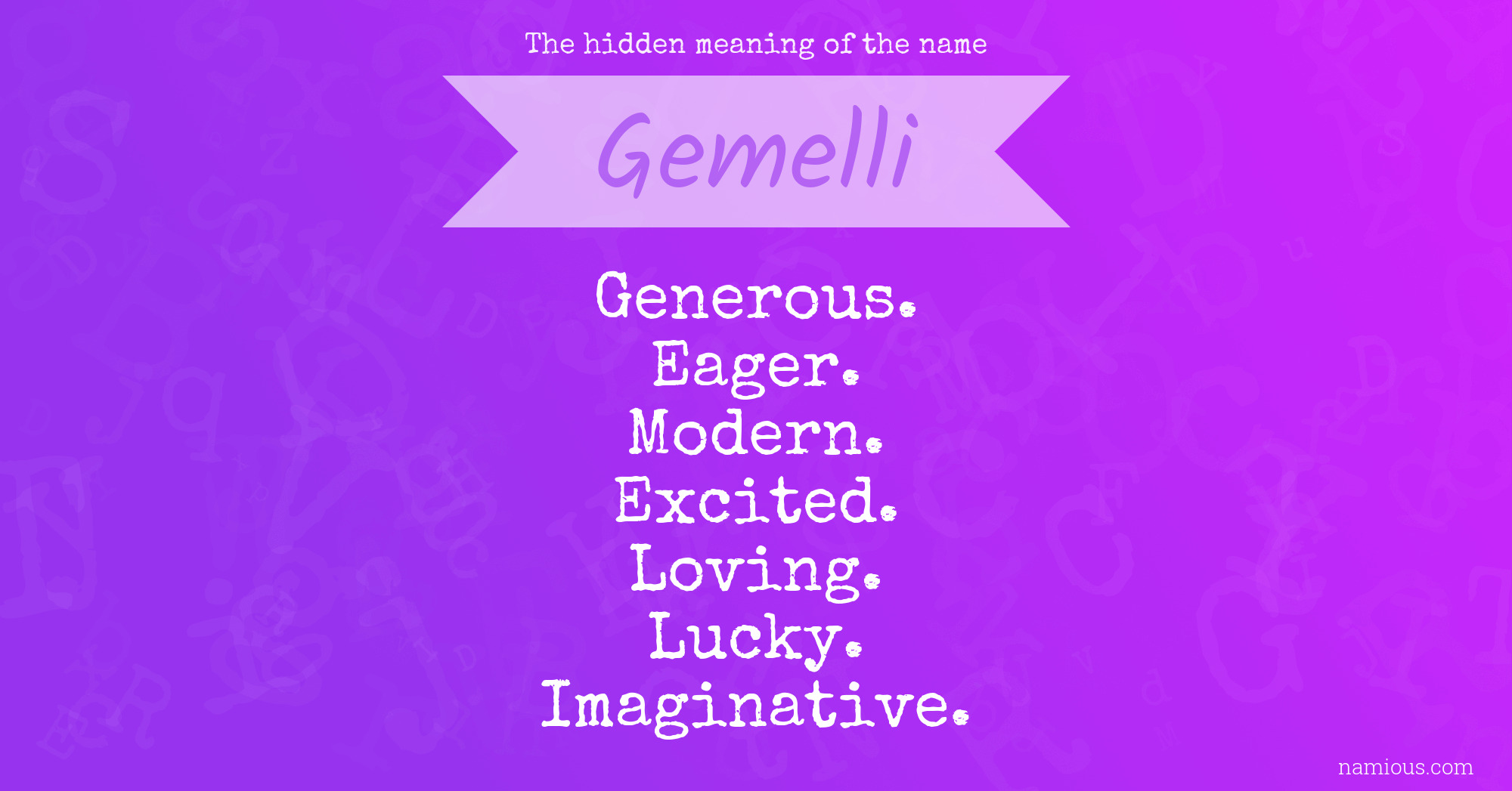 The hidden meaning of the name Gemelli