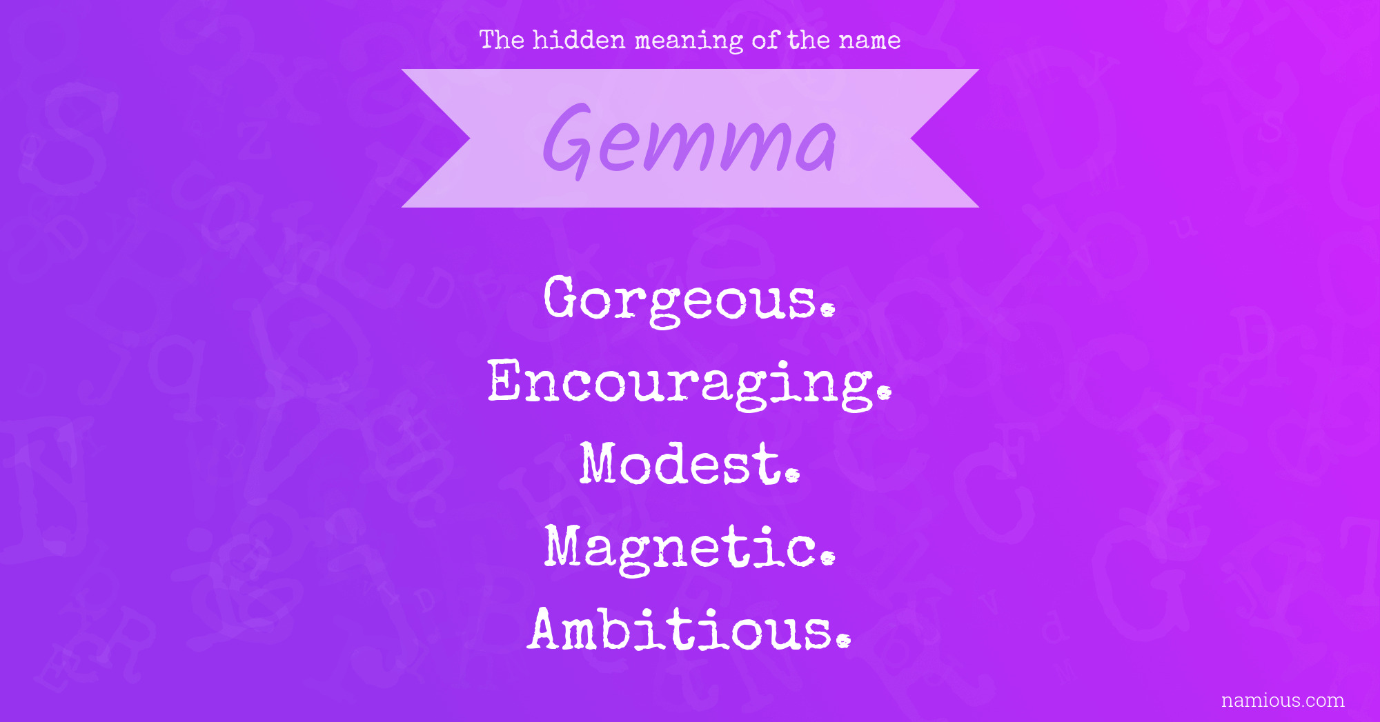 The hidden meaning of the name Gemma