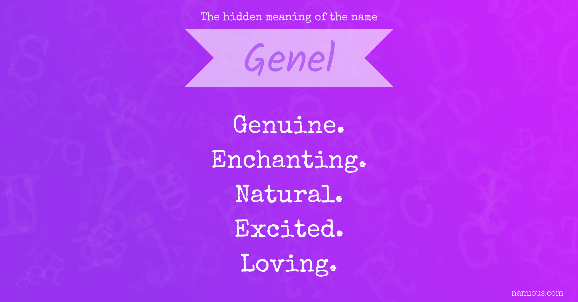 The hidden meaning of the name Genel