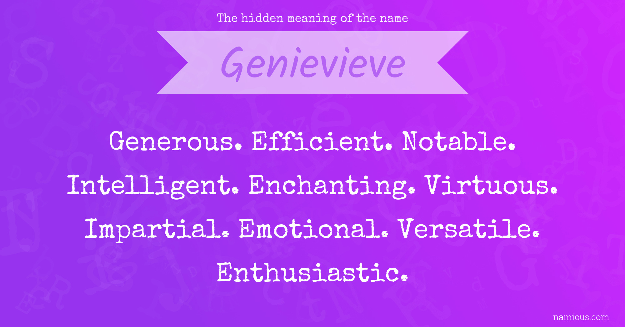 The hidden meaning of the name Genievieve