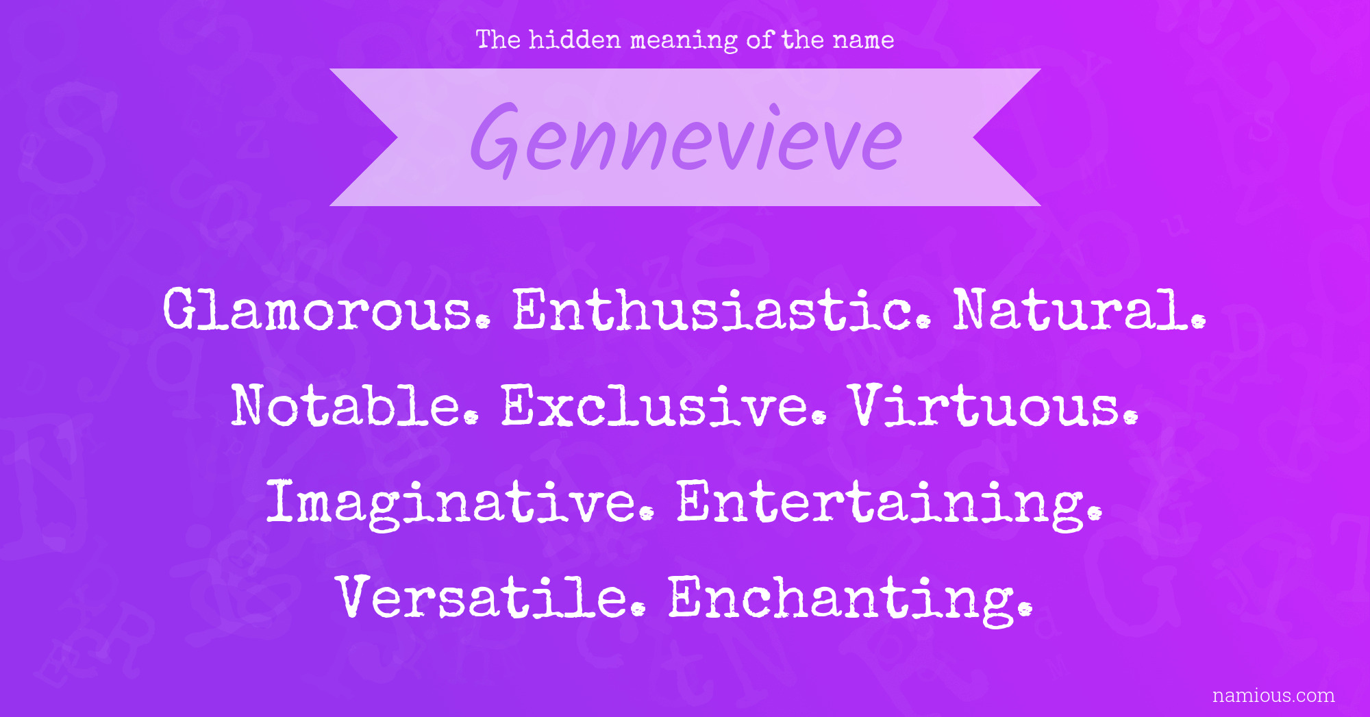 The hidden meaning of the name Gennevieve