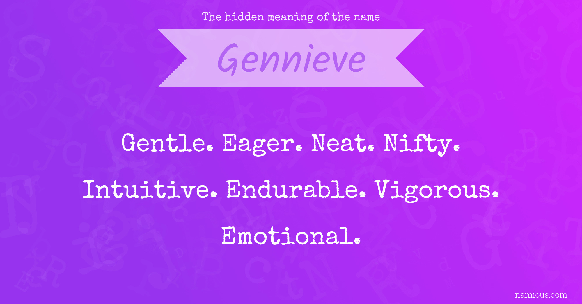 The hidden meaning of the name Gennieve