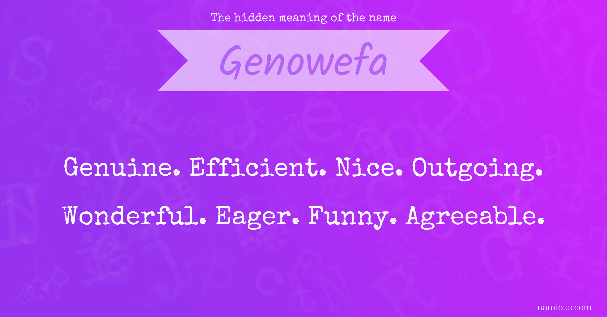 The hidden meaning of the name Genowefa