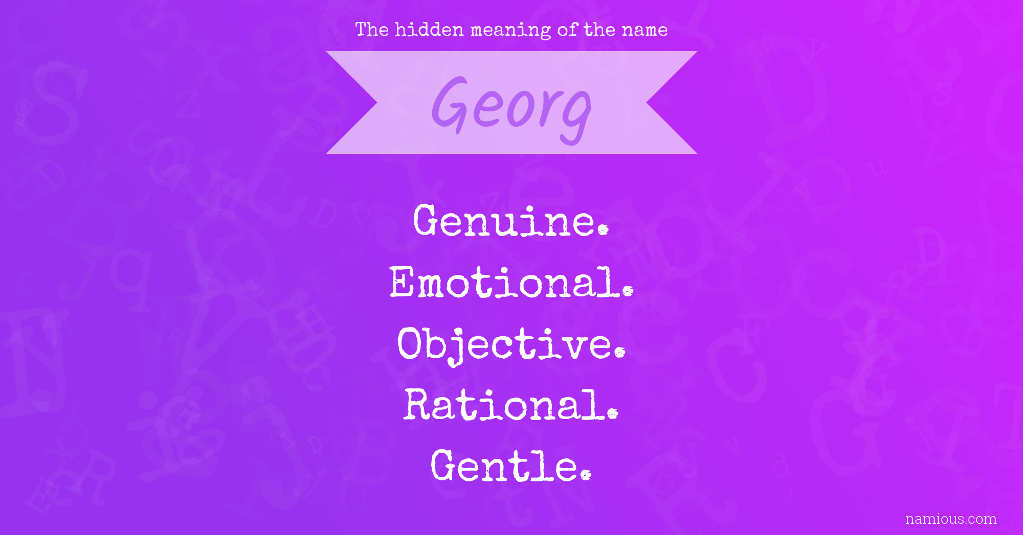 The hidden meaning of the name Georg