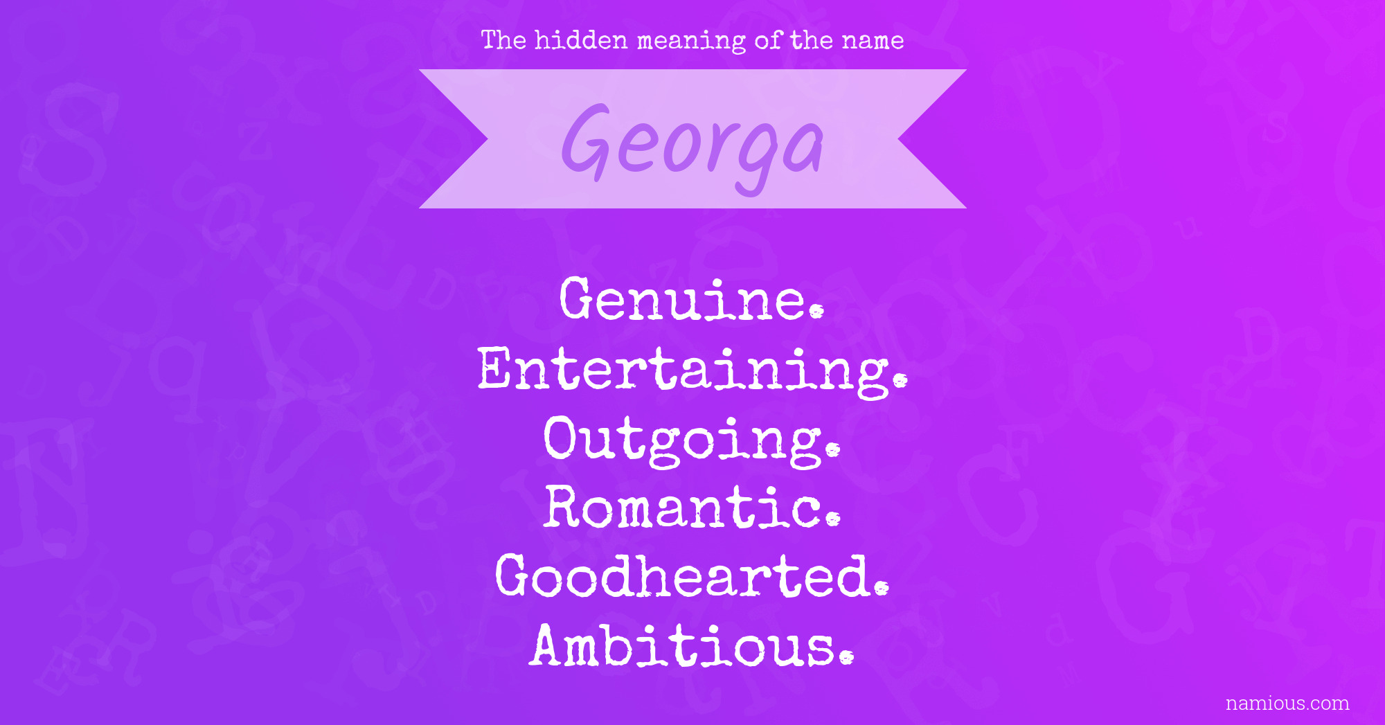 The hidden meaning of the name Georga