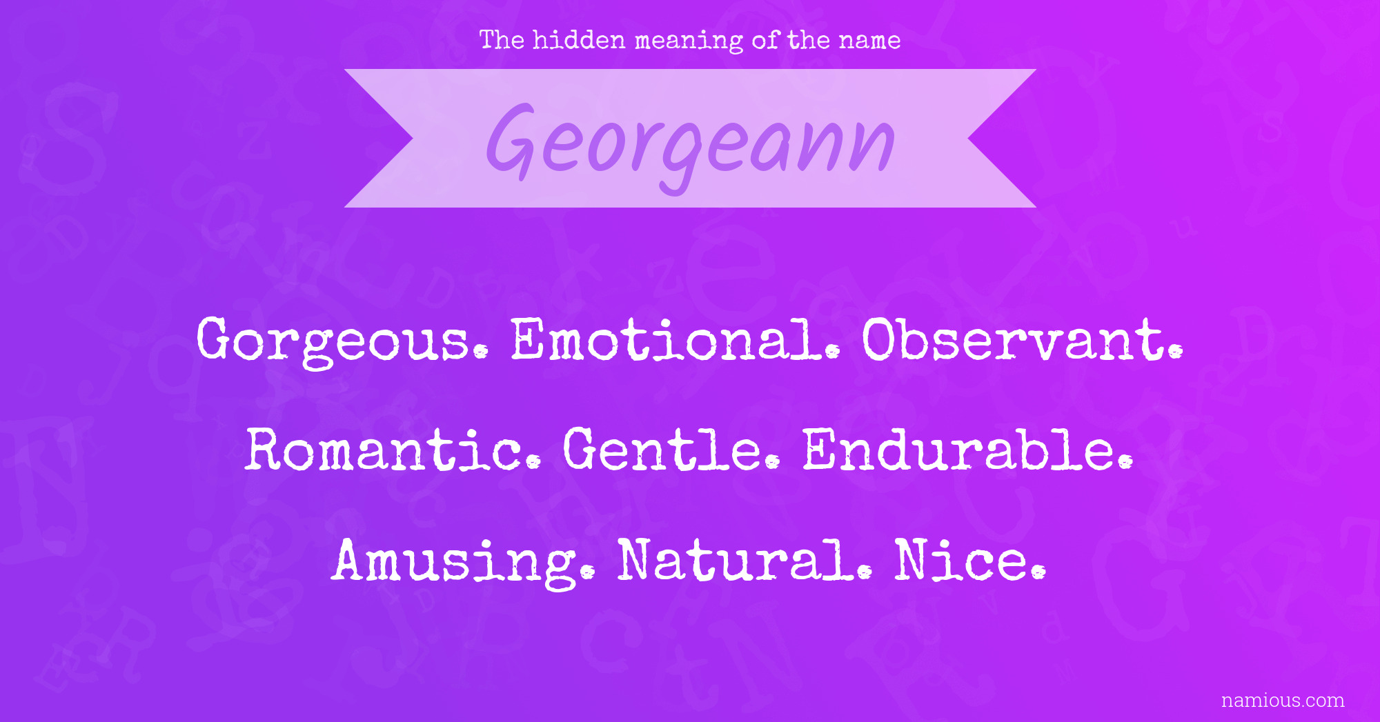 The hidden meaning of the name Georgeann