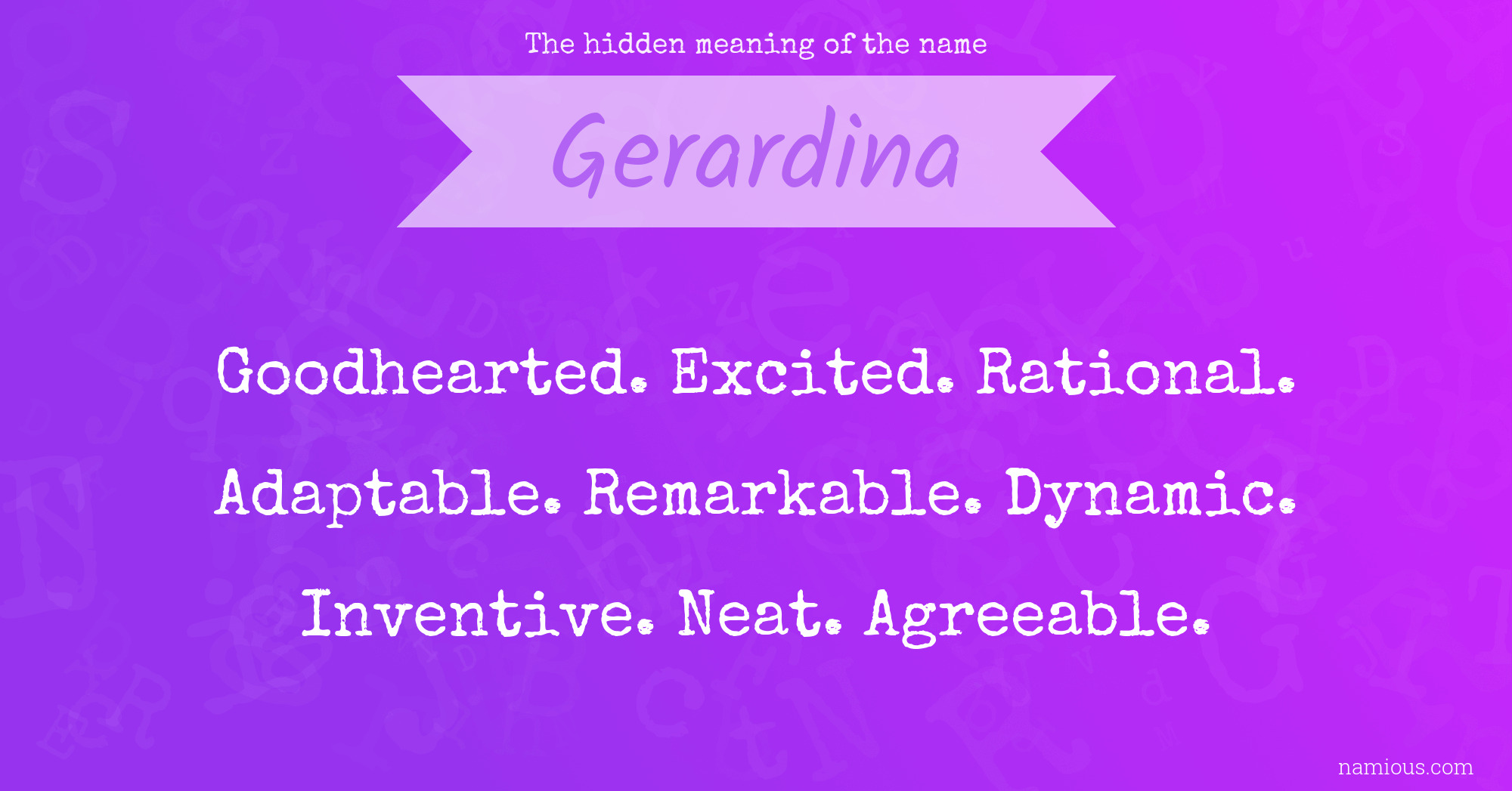 The hidden meaning of the name Gerardina