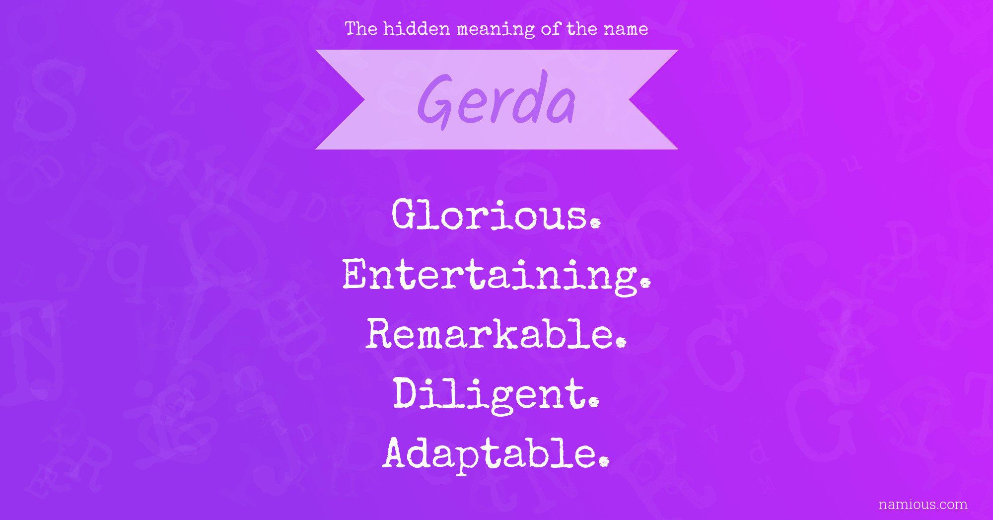 The hidden meaning of the name Gerda