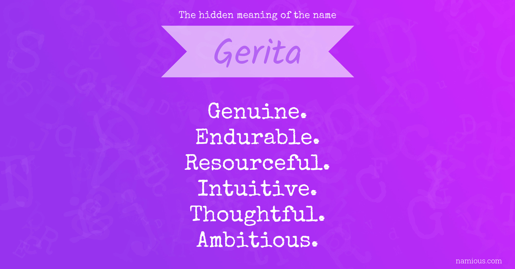 The hidden meaning of the name Gerita