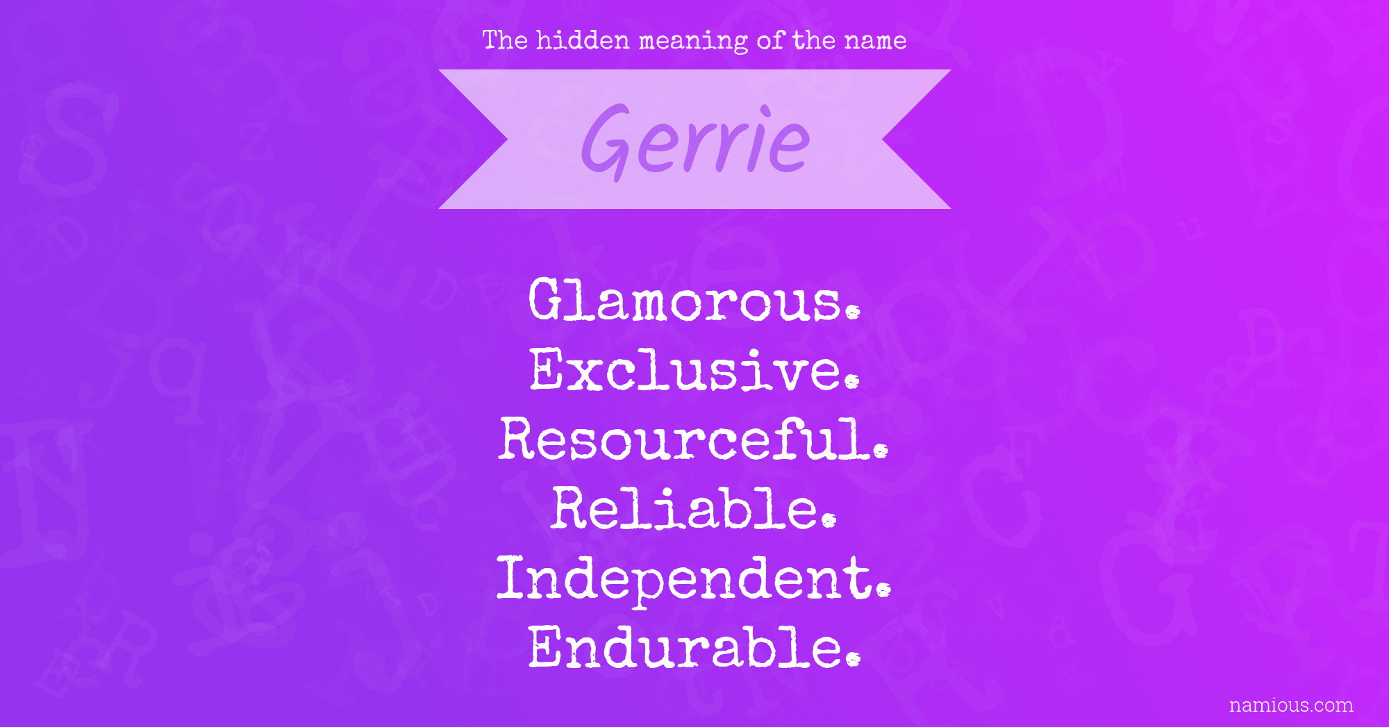 The hidden meaning of the name Gerrie