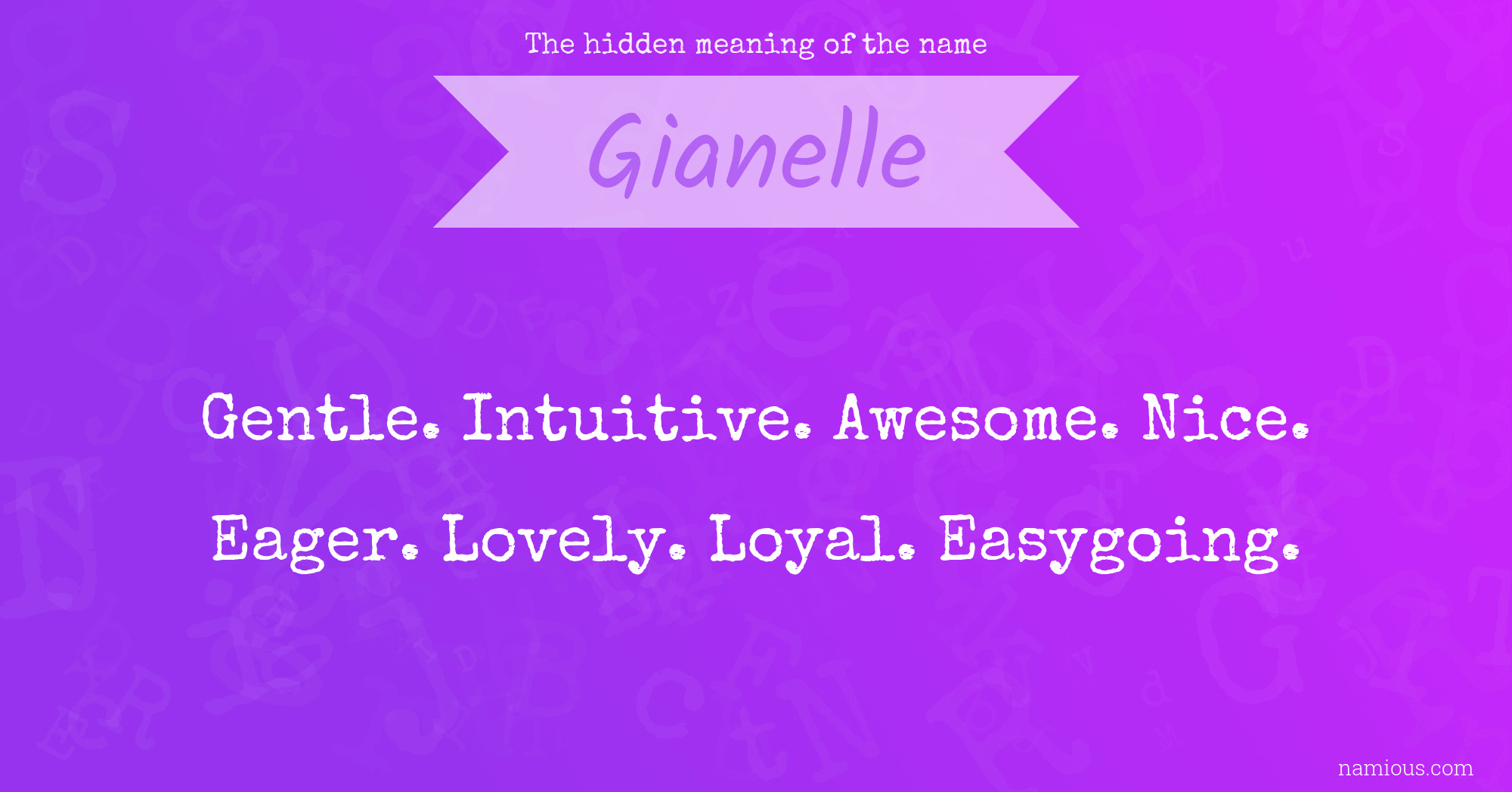 The hidden meaning of the name Gianelle