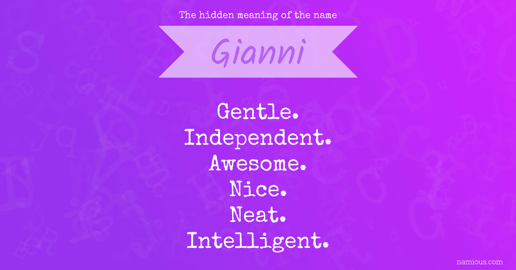 The hidden meaning of the name Gianni