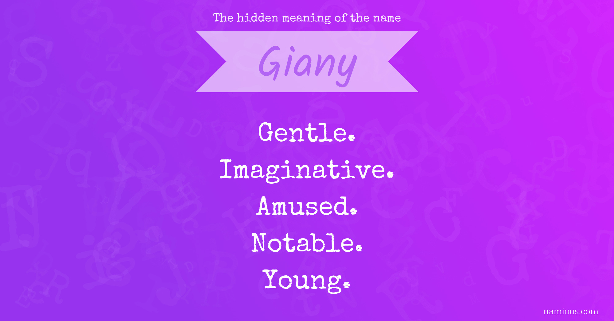 The hidden meaning of the name Giany