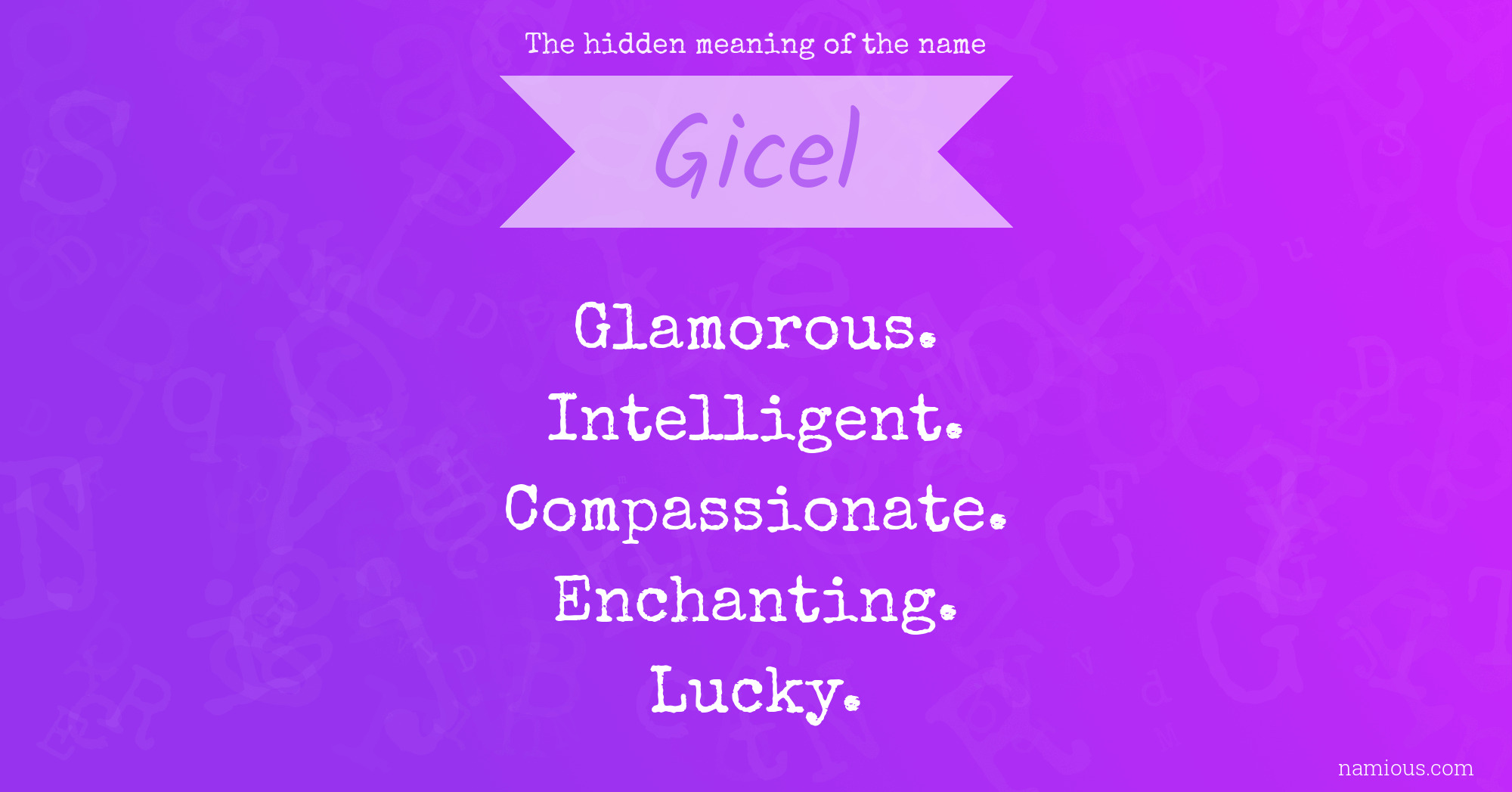 The hidden meaning of the name Gicel