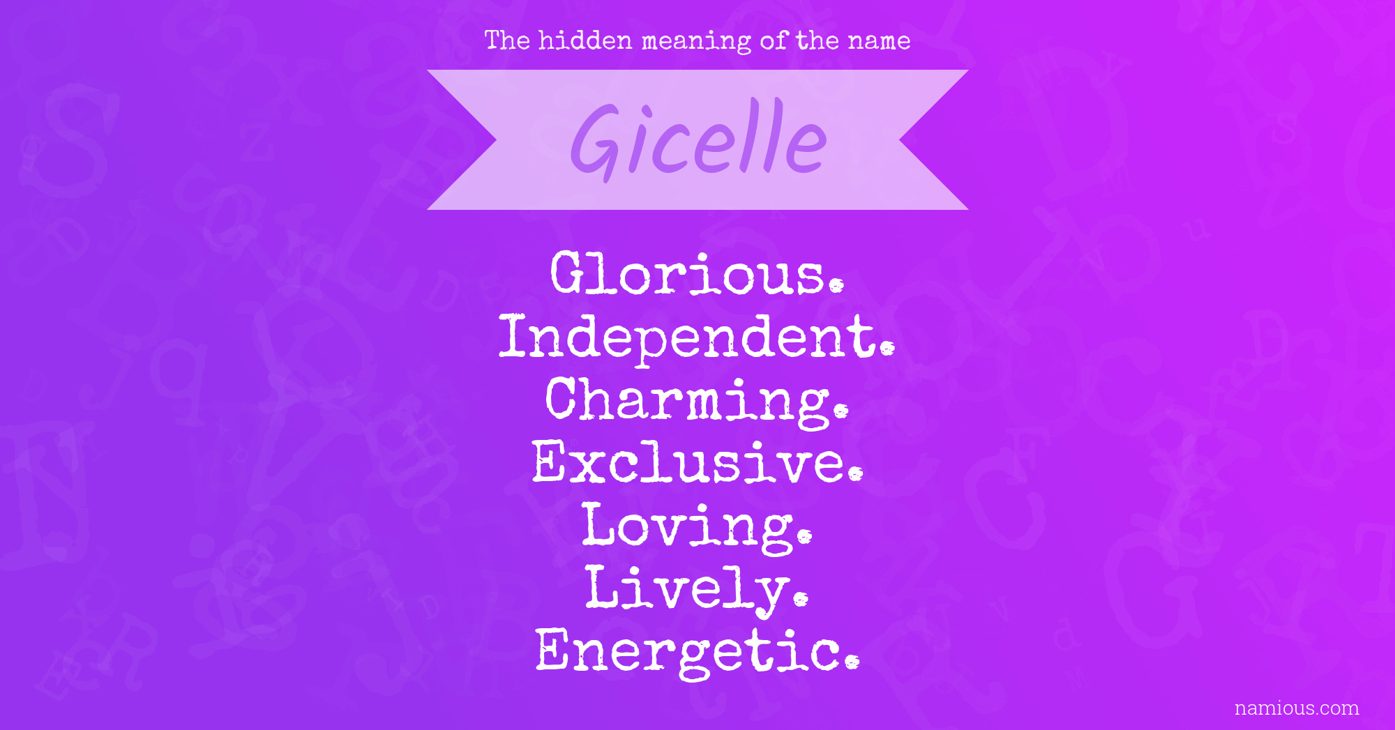 The hidden meaning of the name Gicelle