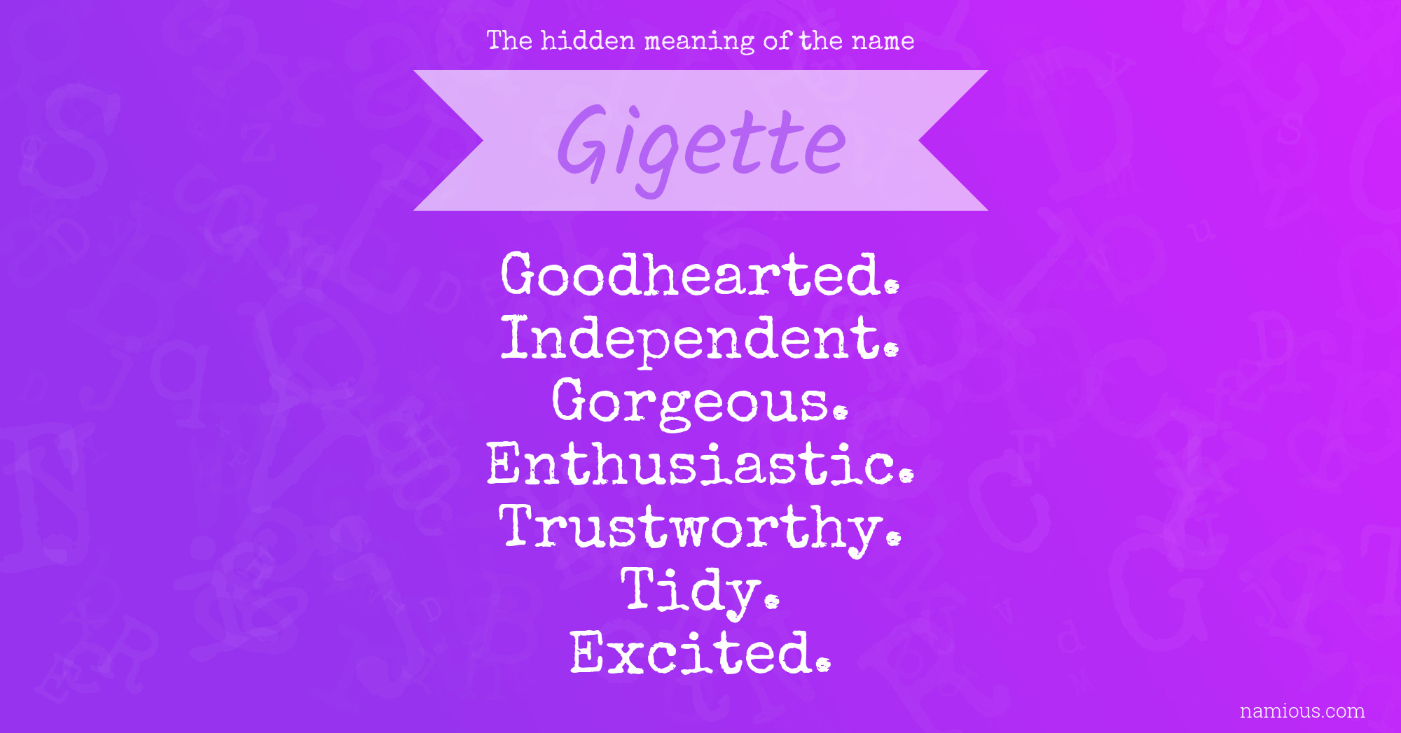 The hidden meaning of the name Gigette